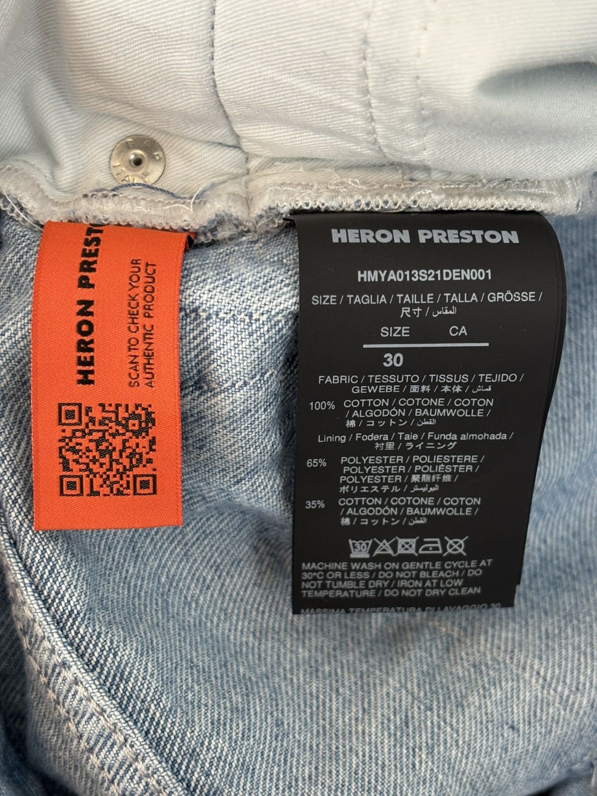 Heron Preston Heron Preston Stitched Patch Denim Jeans size 30 Size US 30 / EU 46 - 6 Thumbnail