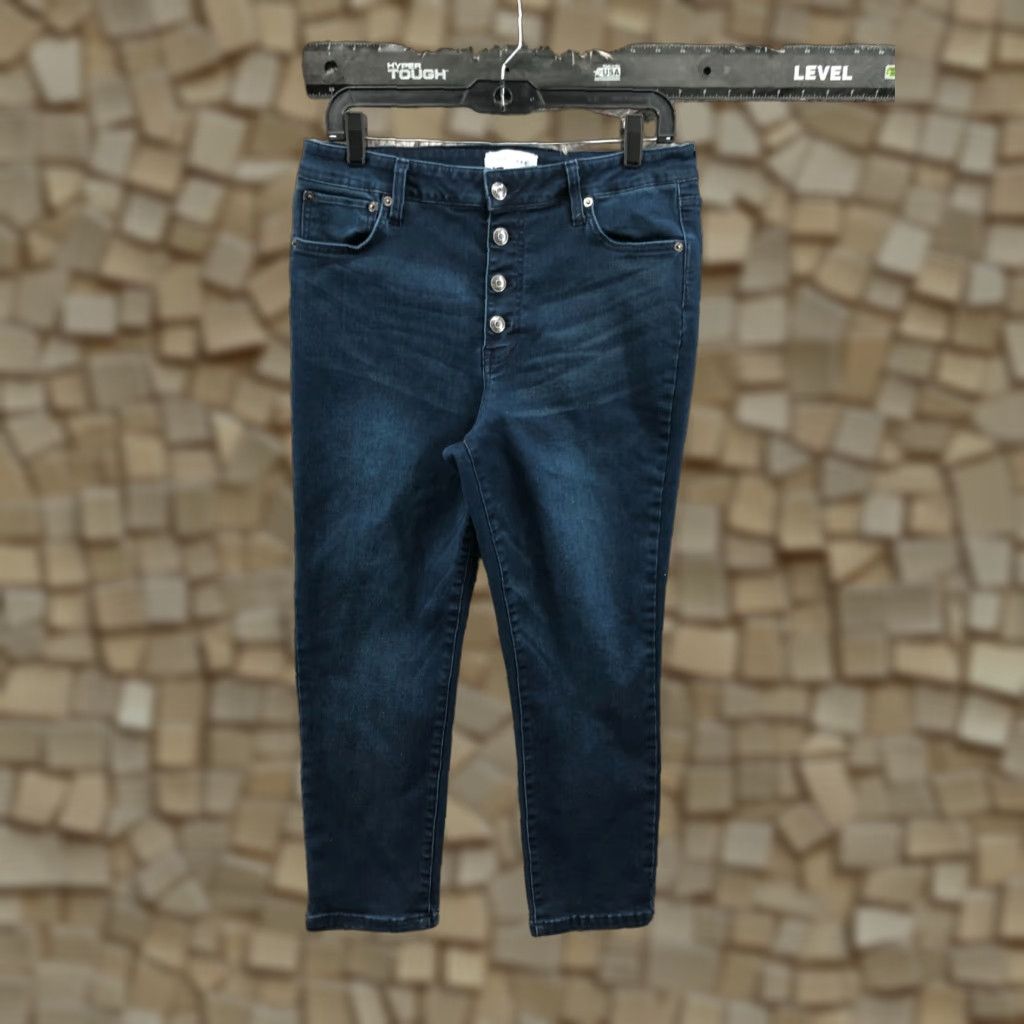 Sugar Pop Sugar Capri Jeans Size 14 Womens Mid Rise Dark Wash Blue Denim Size 36" / US 14 / IT 50 - 1 Thumbnail