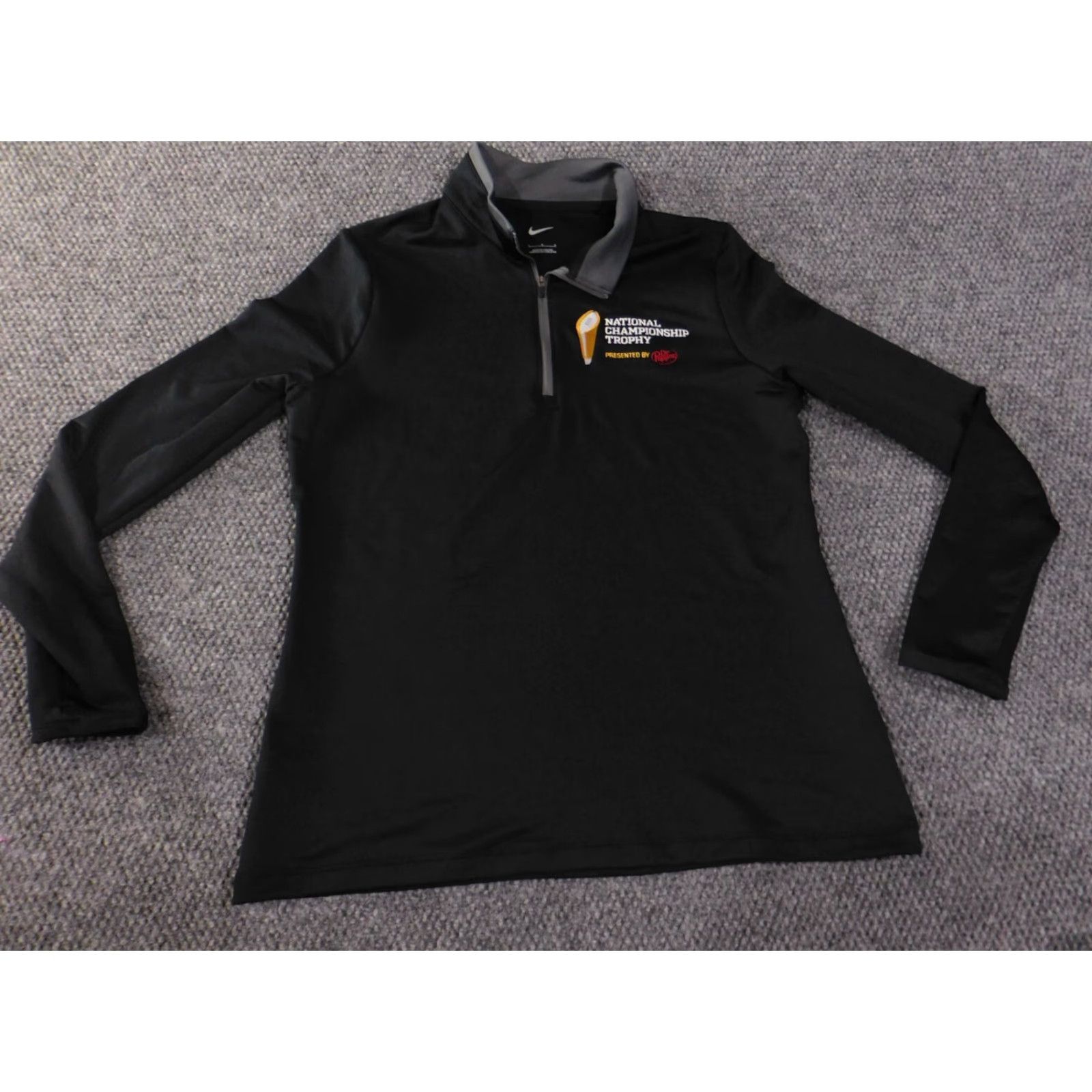 Nike Nike Sweatshirt Women Large Black 1/4 Zip Embroidered NCAA National Championship Pullover Basketball Activewear Size L / US 10 / IT 46 - 2 Thumbnail