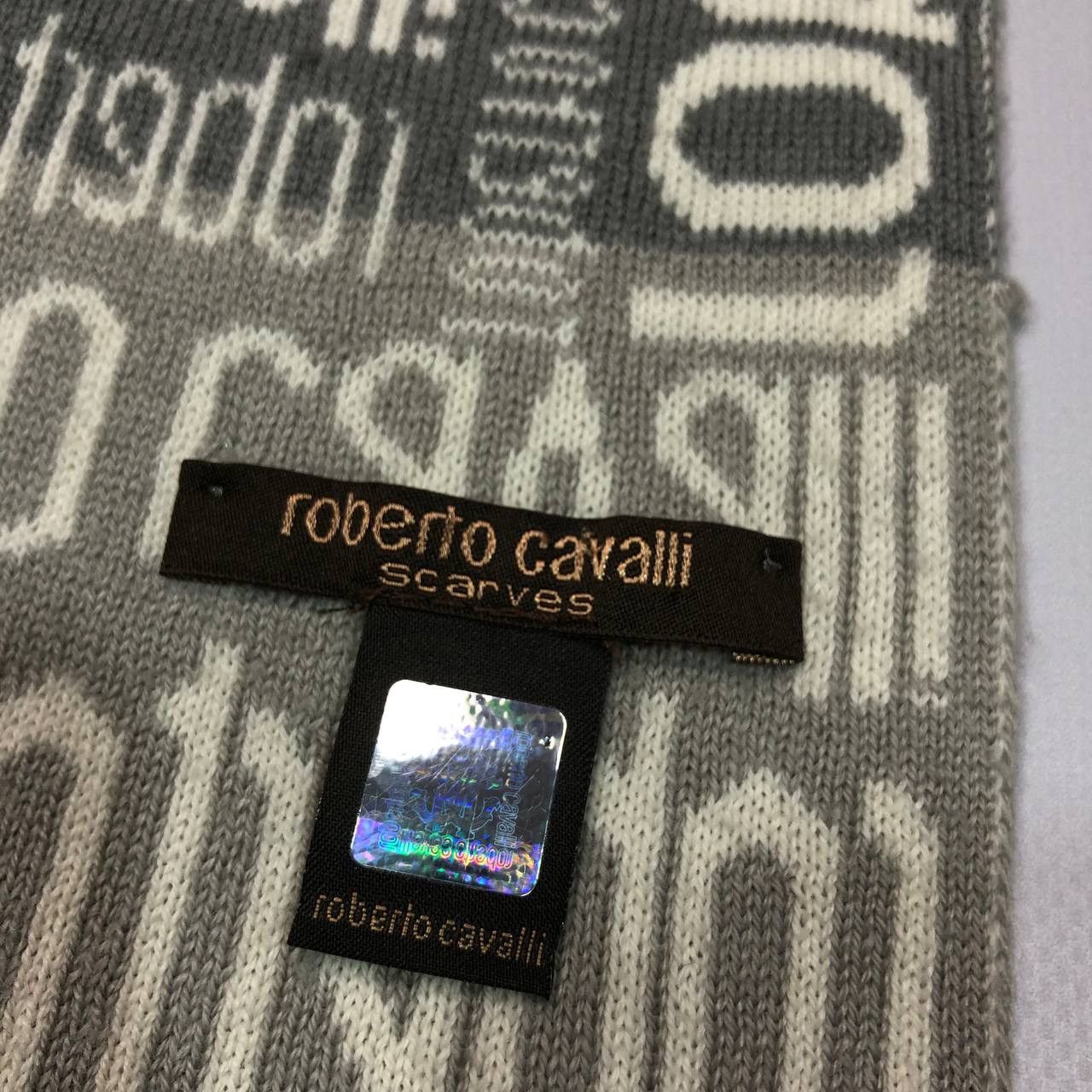 Roberto Cavalli Roberto Cavalli Multilogo Wool Acrylic Scarf Size ONE SIZE - 4 Thumbnail