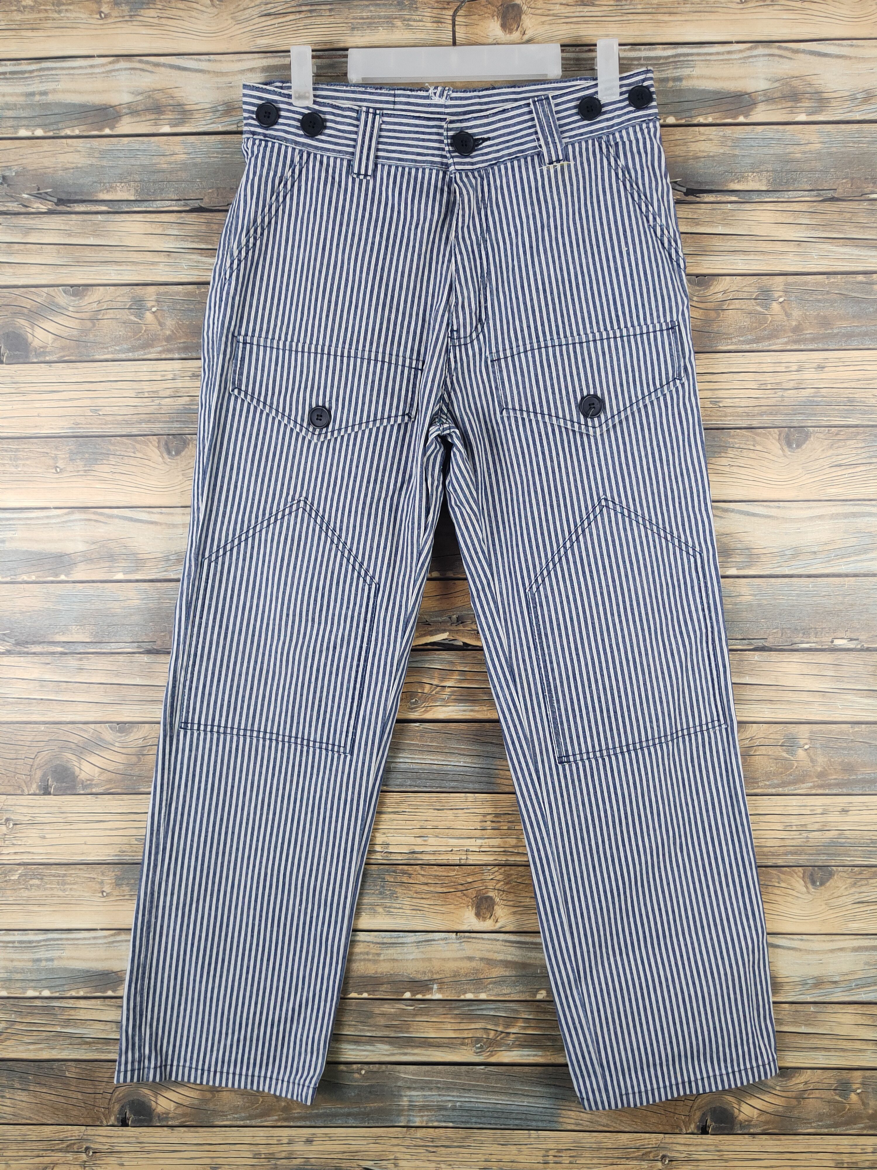 Japanese Brand DL Japanese Brand Blue White Multipocket Casual Pants #1360 Size US 30 / EU 46 - 1 Thumbnail