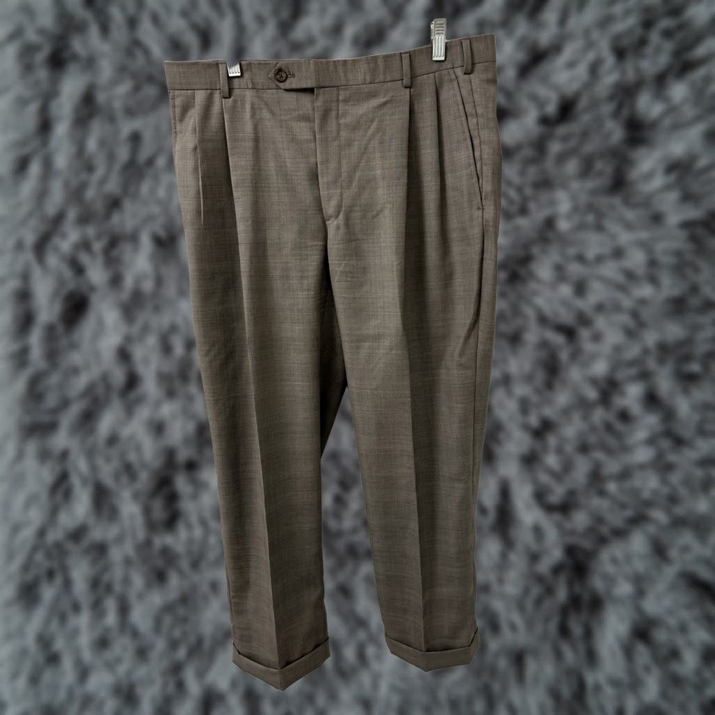 Brooks Brothers Brooks Brothers 346 Pants Mens 36x29 Brown Plaid 100% Wool YKK Cuffed Pleated Dress Pants Mens Regular Brown Plaid Wool Blend Classic Madison Fit Size US 36 / EU 52 - 1 Thumbnail