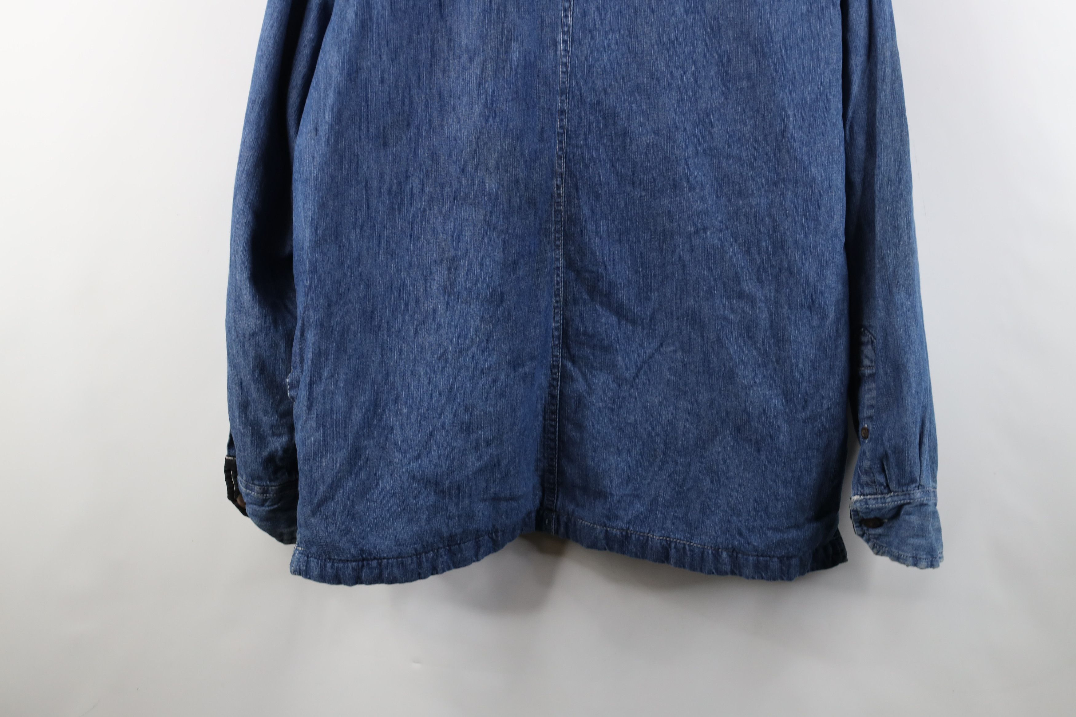 Harley Davidson × Vintage Vintage Harley Davidson Quilted Hooded Denim Shirt Jacket Size US L / EU 52-54 / 3 - 13 Thumbnail