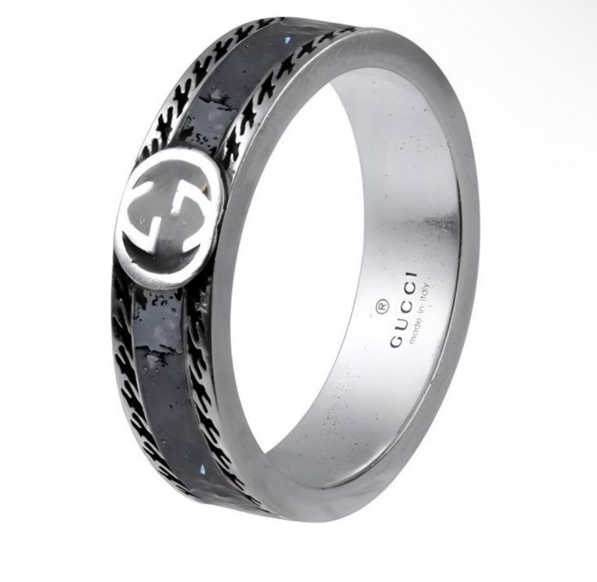 Gucci Gucci GG Sterling Silver Enamel Ring AG 925 645573 Size ONE SIZE - 1 Thumbnail