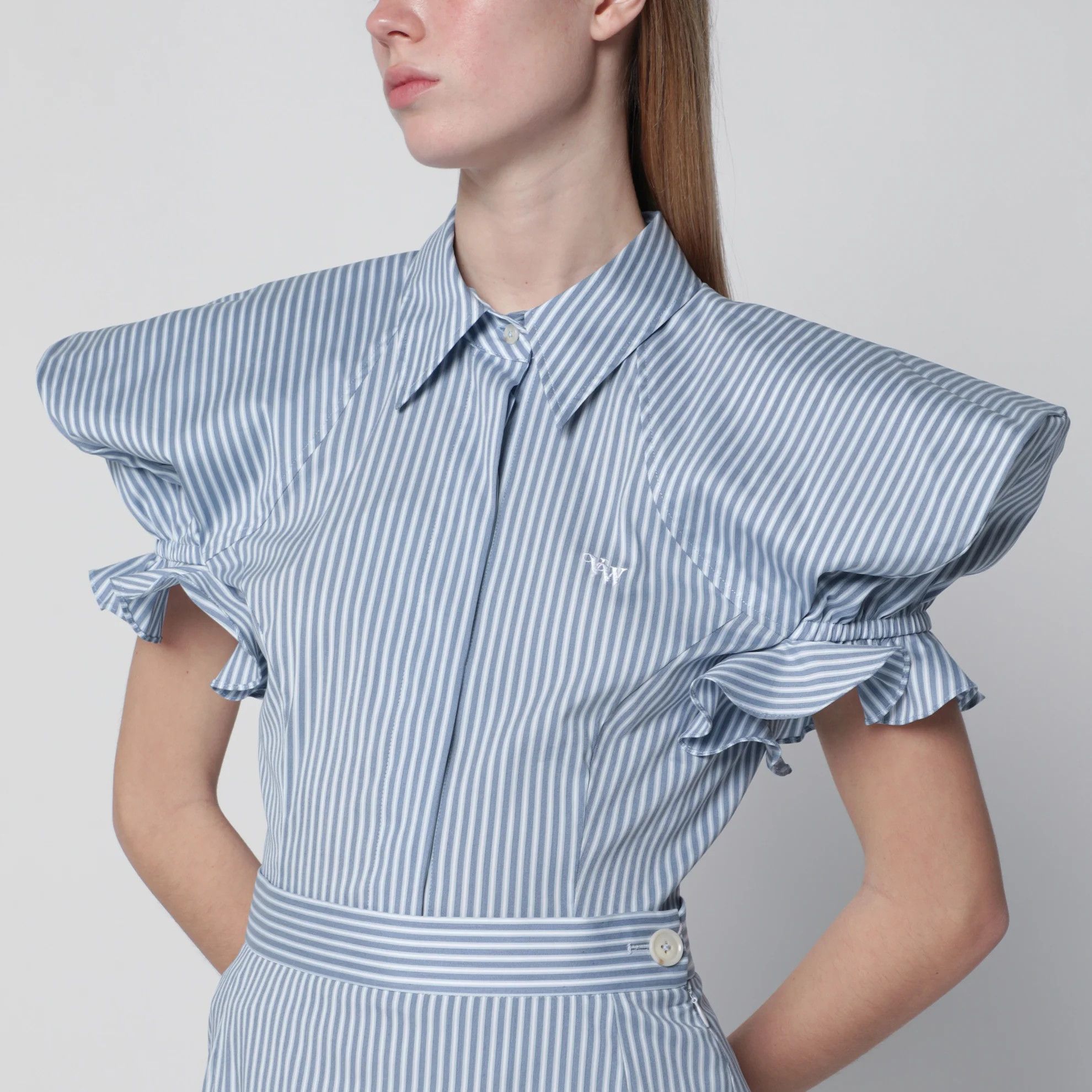 Vivienne Westwood o1d2blof0526 Striped Shirt with Wide Shoulders Size S / US 4 / IT 40 - 3 Thumbnail
