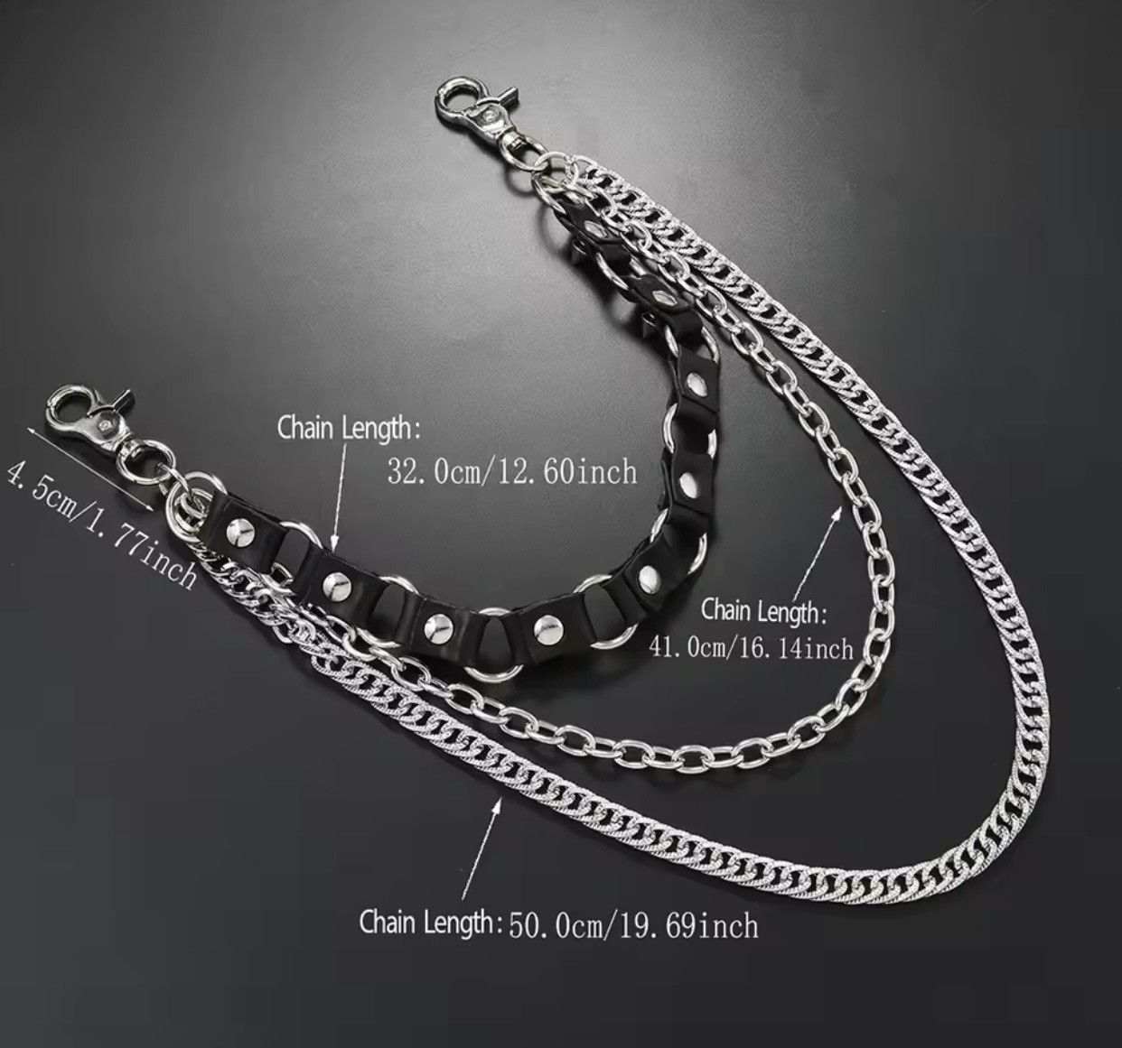 Jewelry Punk style multi-layer spiky jeans waist chain Size ONE SIZE - 4 Thumbnail