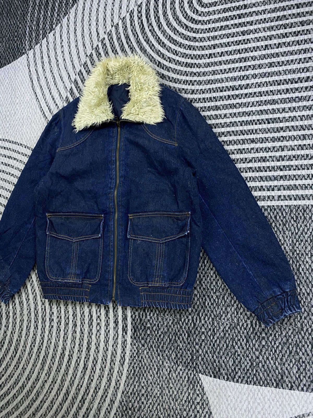 Vintage 🔥RARE Vintage Japan Detroit Sherpa Collar Denim Jacket Size US M / EU 48-50 / 2 - 3 Thumbnail
