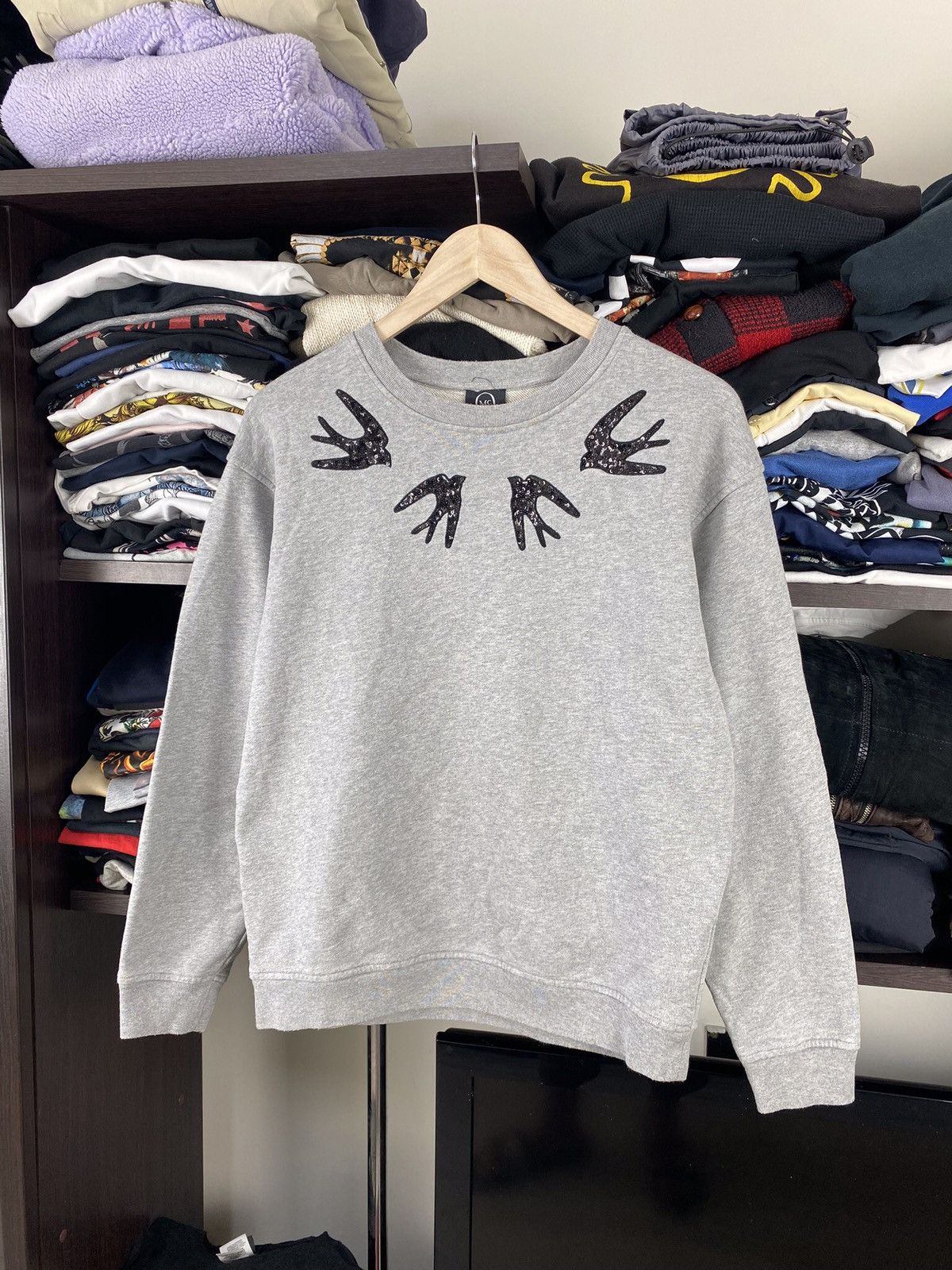 Alexander McQueen MCQ MSQ Alexander McQuuen Bird Grey Sweatshirt Grailed