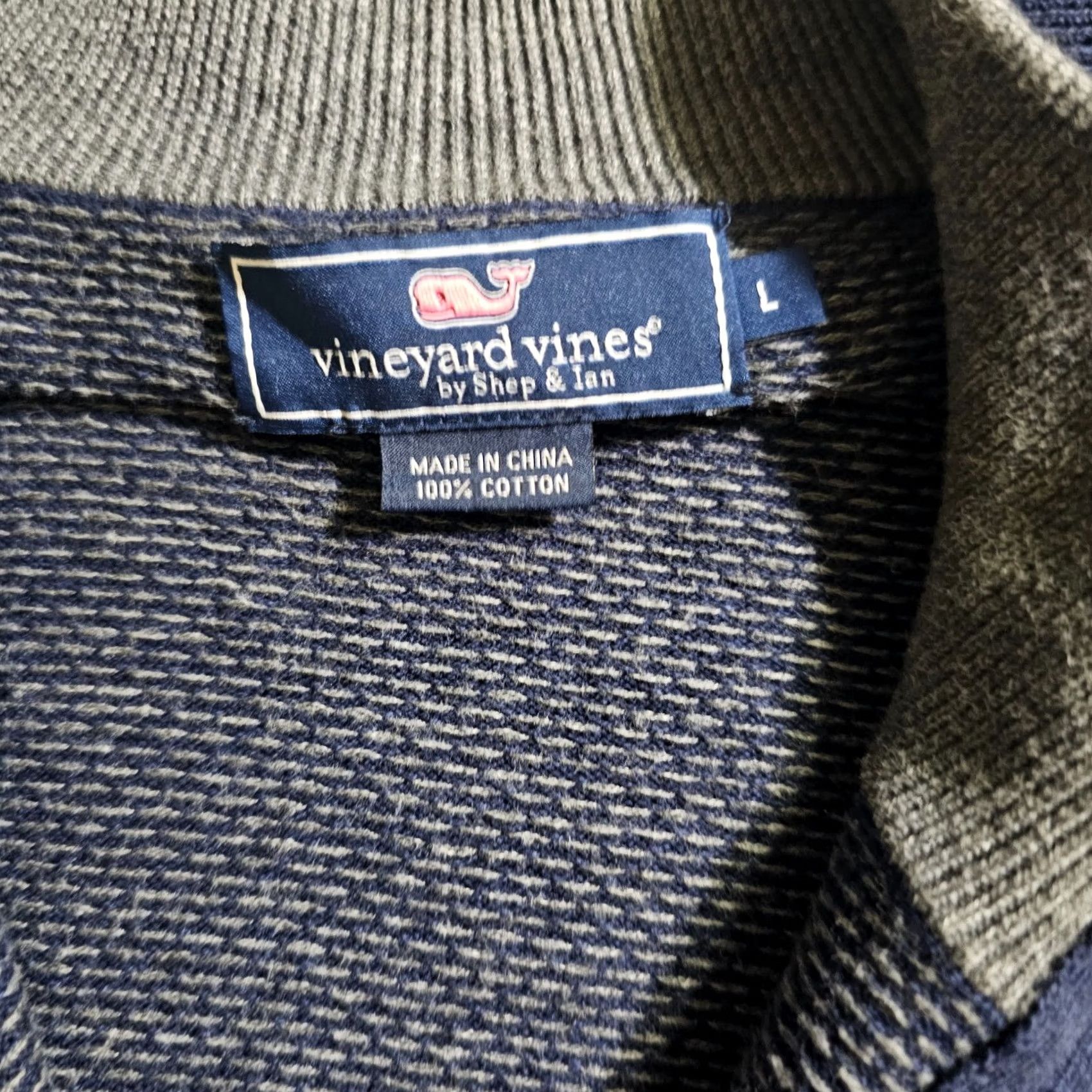 Vineyard Vines VINTAGE Vineyard Vines Sweater Mens Blue 1/4 Zip Long Sleeve Knit Classic Career Casual Size US L / EU 52-54 / 3 - 3 Thumbnail