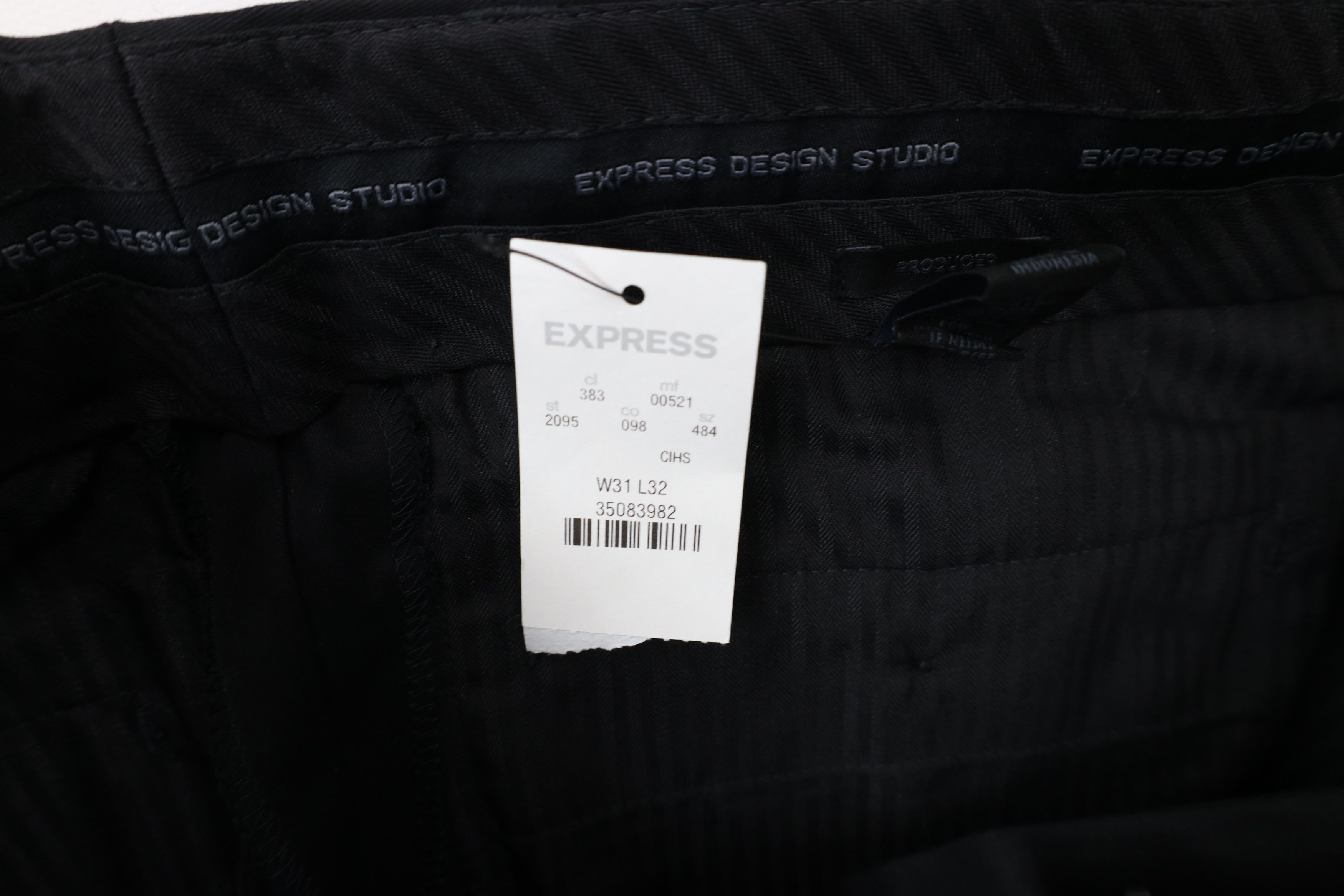 Express × Vintage New Express Producer Flat Front Chino Pants Trousers Black Size US 31 - 7 Thumbnail
