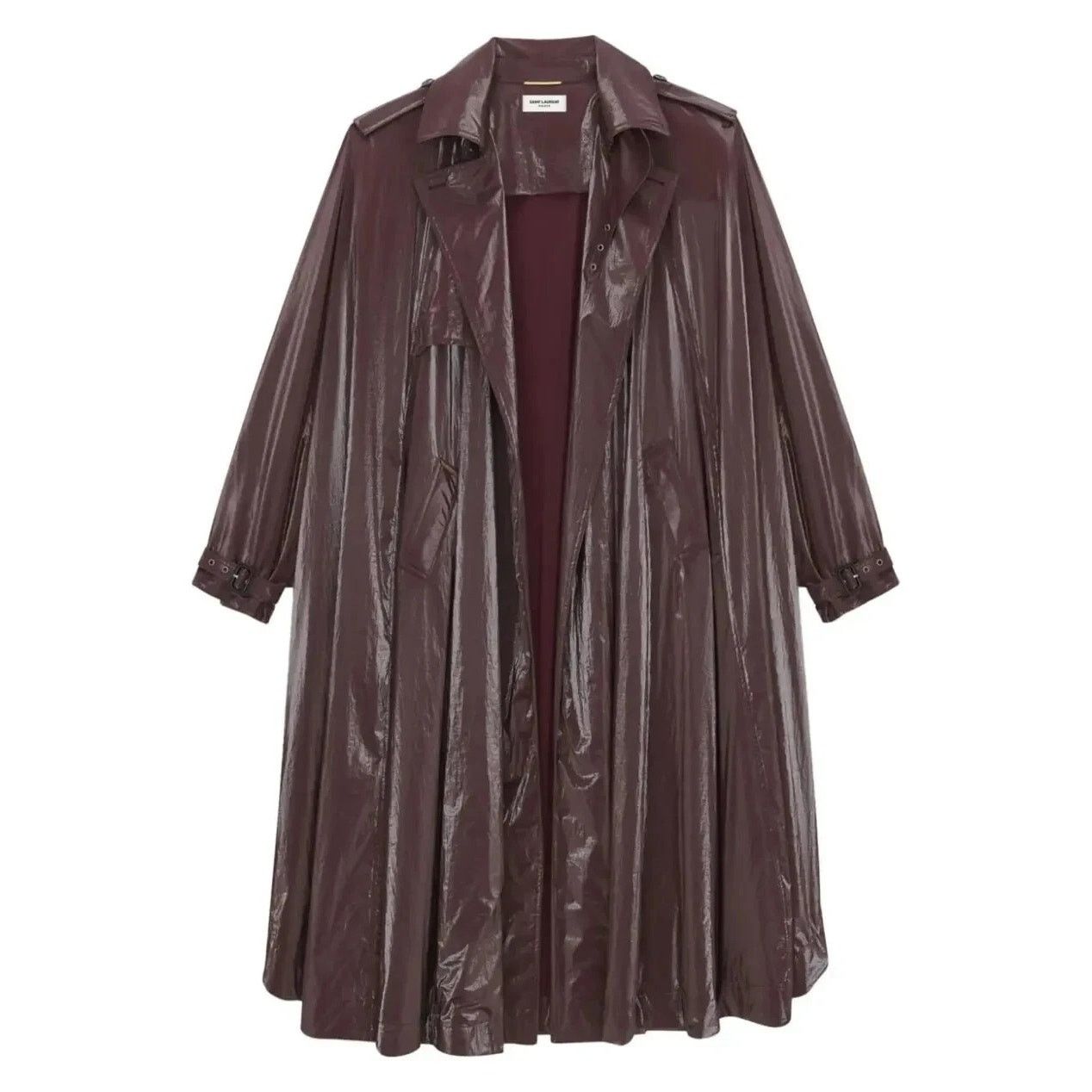 Saint Laurent Paris o1rshd1 Trench Cape in Nylon Coat in Burgundy Size US L / EU 52-54 / 3 - 3 Thumbnail