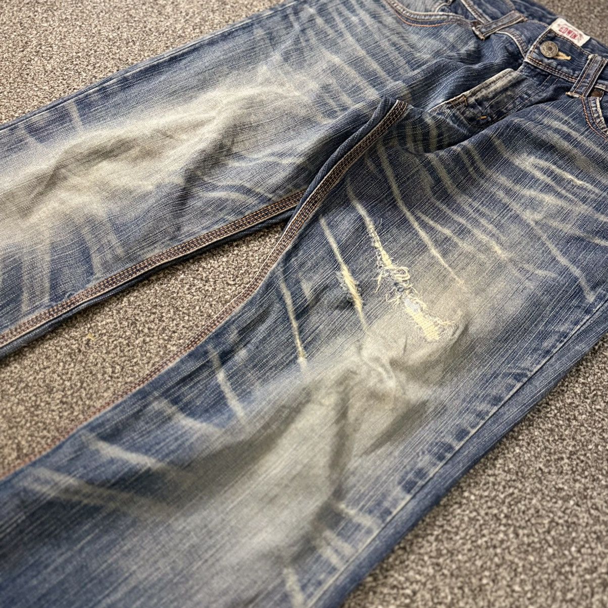 Edwin Vintage 90s Japanese Edwin XV Distressed Baggy Flared Denim Size US 34 / EU 50 - 6 Thumbnail