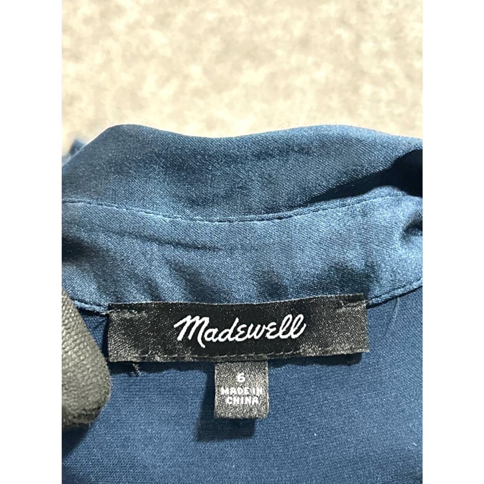 Madewell Madewell Shirt Dress Womens 6 Blue Satin Midi Shirt Dress Size M / US 6-8 / IT 42-44 - 3 Thumbnail