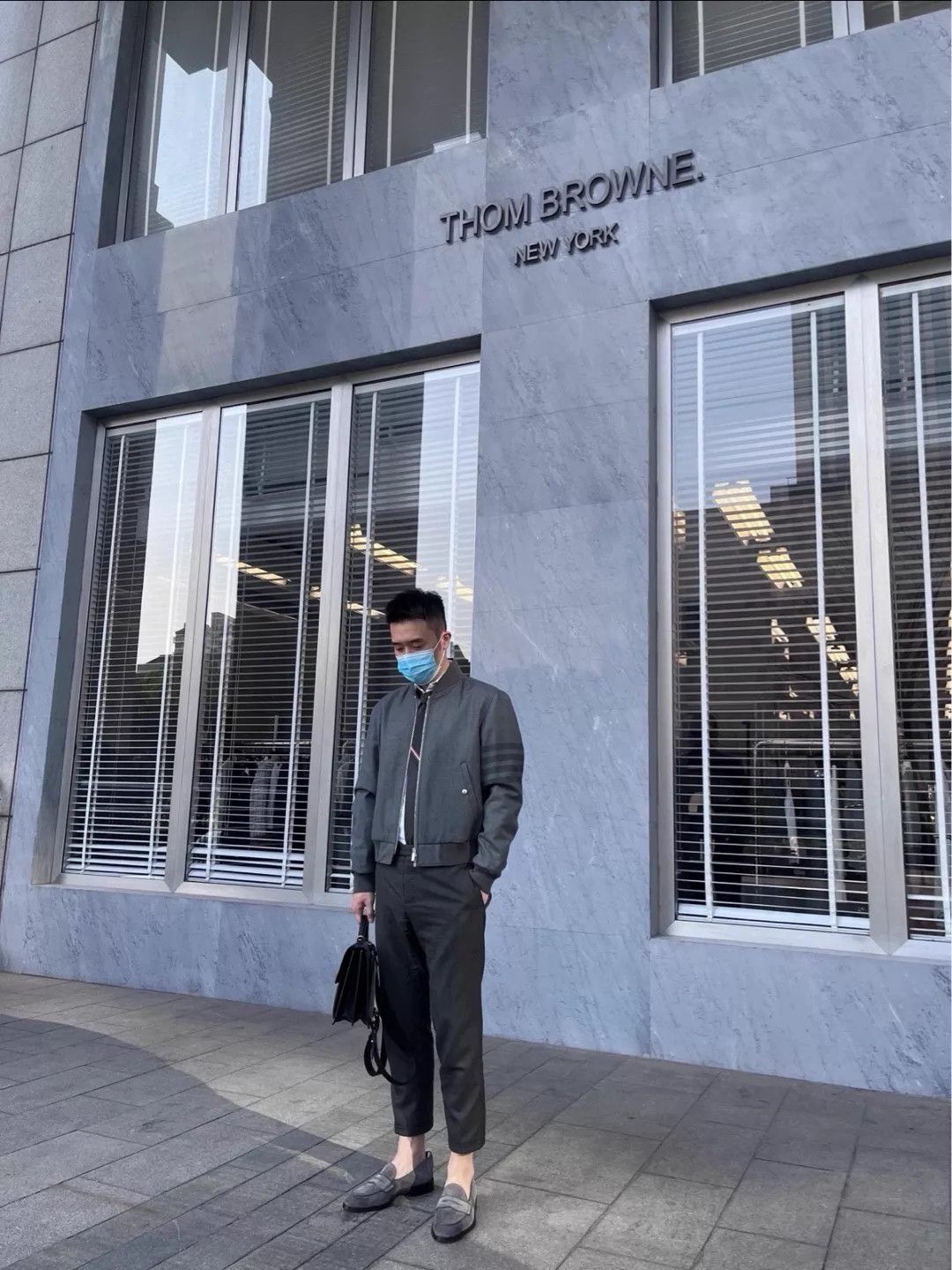Thom Browne Thom Browne Dark Gray 4-Bar Wool Flight Jacket 3 Size US L / EU 52-54 / 3 - 8 Thumbnail