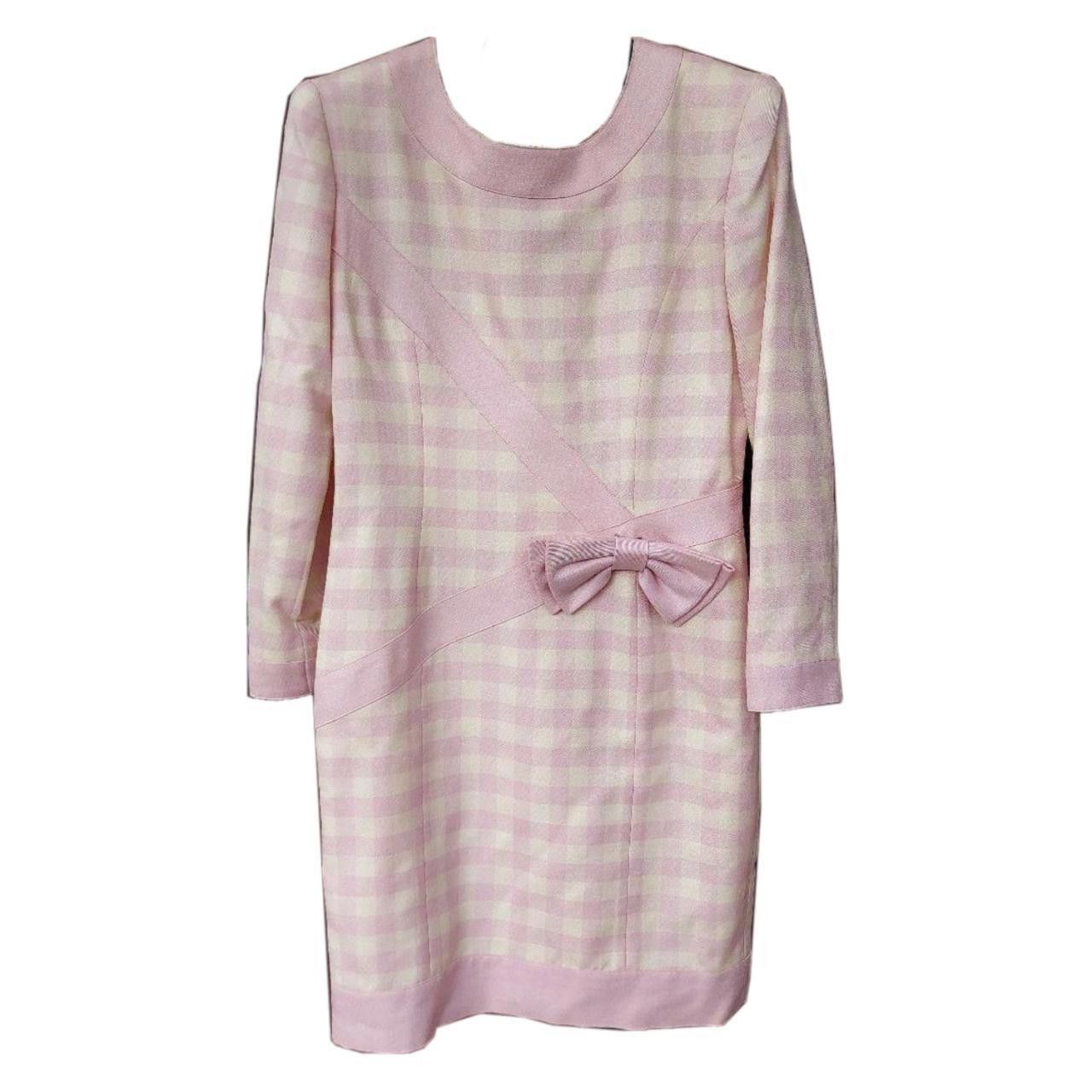Courreges Courreges Checkered LS Bow Midi Dress Size S / US 4 / IT 40 - 1 Thumbnail
