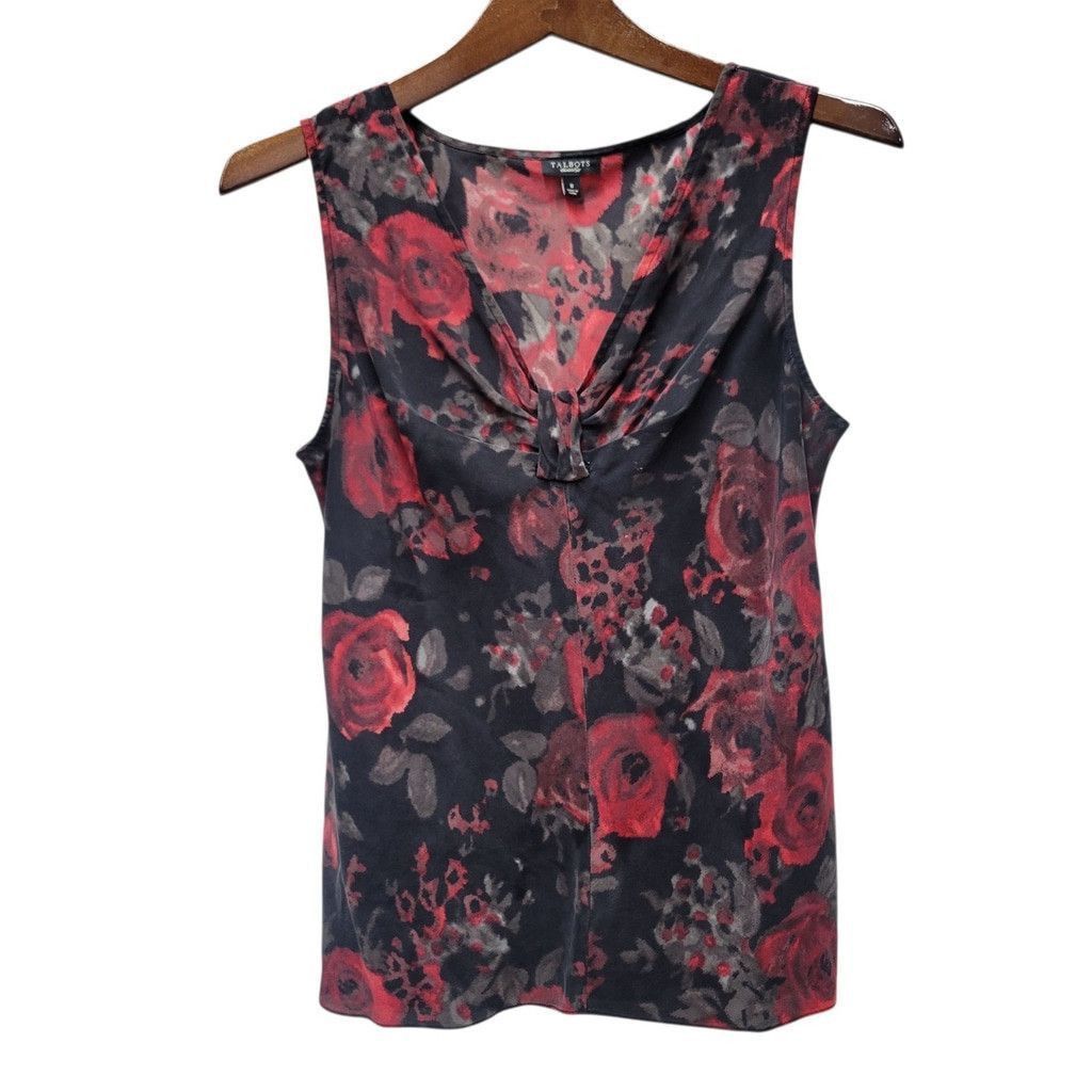 Talbots Talbots Women's V-neck Floral Sleeveless Silk Top Blouse 8 Size M / US 6-8 / IT 42-44 - 1 Thumbnail
