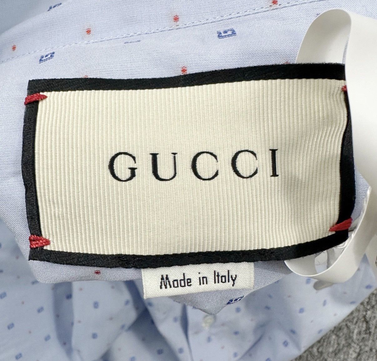 Gucci Gucci Light Blue Lapel Embroidered G Long Sleeve Shirt K12 Size US XS / EU 42 / 0 - 5 Thumbnail