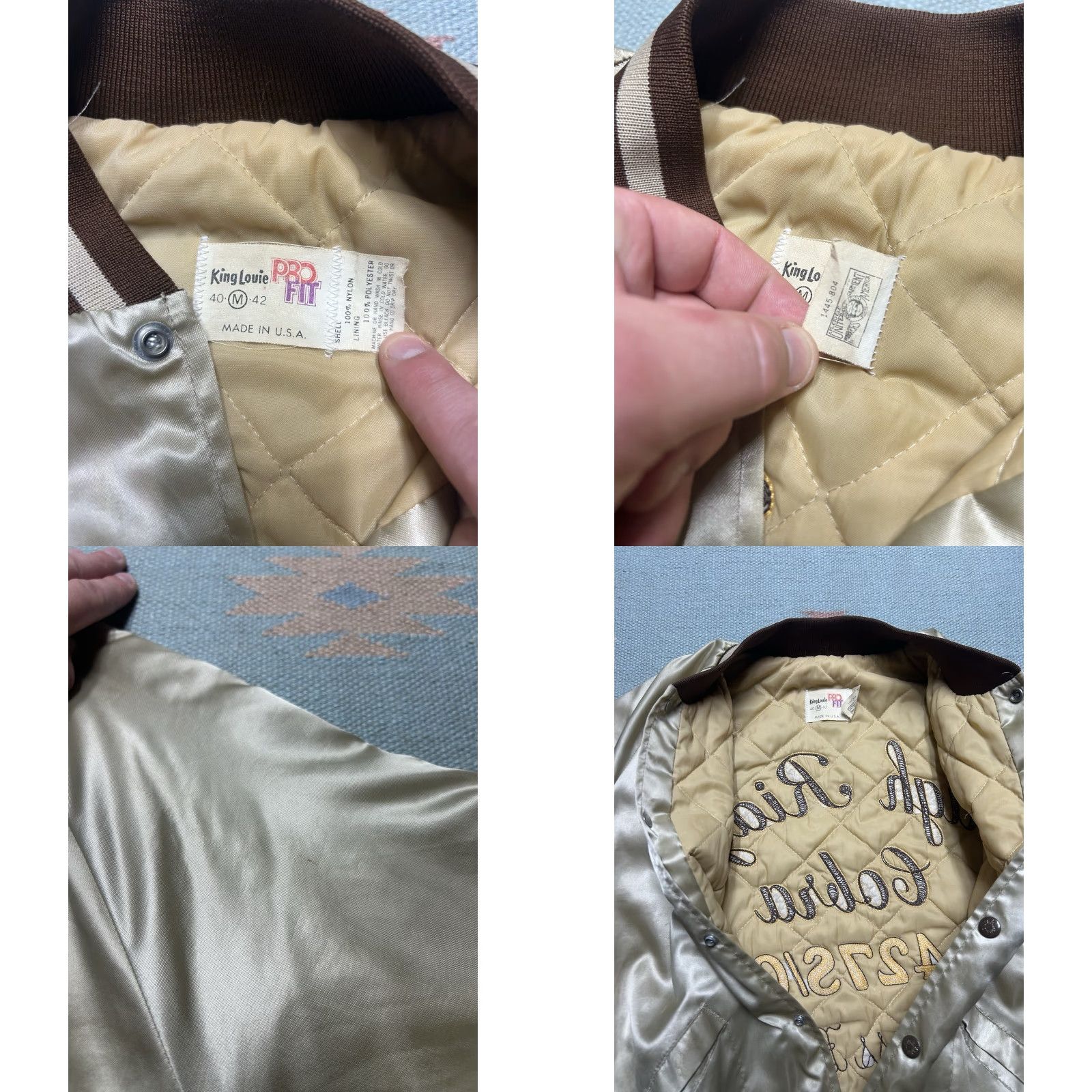 Vintage VINTAGE 80s satin bomber jacket Shelby cobra muscle car chainstitch Detroit Medium Size US M / EU 48-50 / 2 - 8 Thumbnail
