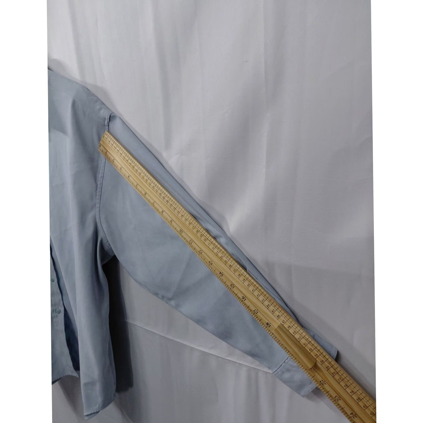 Bill Blass BILL BLASS Shirt Button-Up Solid Knit Stretch Long Sleeve Men XL Blue Casual, Business Dress Shirt, Cotton Polyester, Regular Fit Size US XL / EU 56 / 4 - 8 Thumbnail