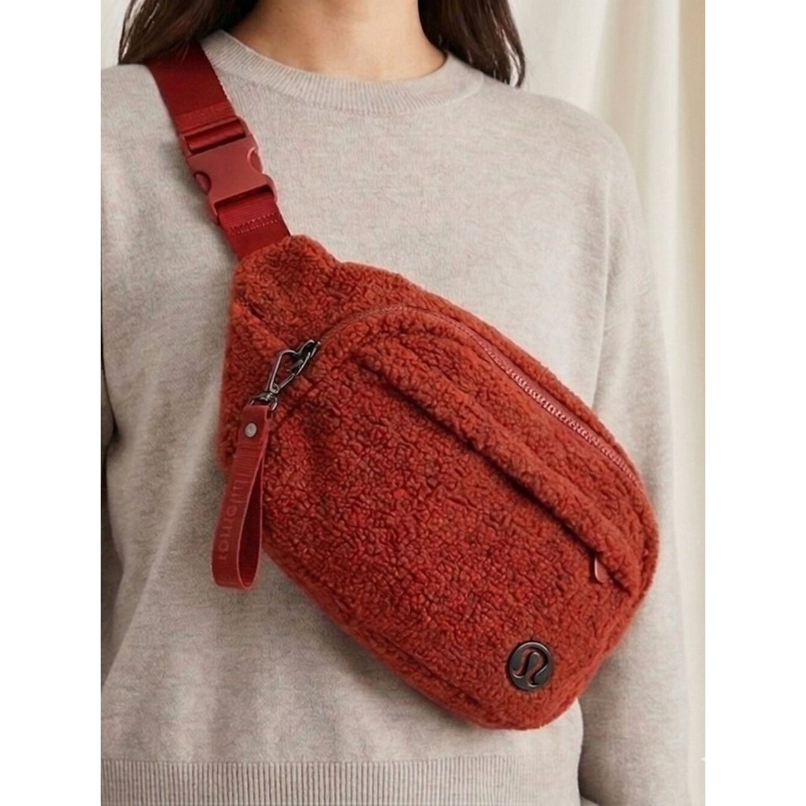 Lululemon Lululemon On The Beat Crossbody Belt Bag Sherpa Burnt Orange Size ONE SIZE - 1 Thumbnail