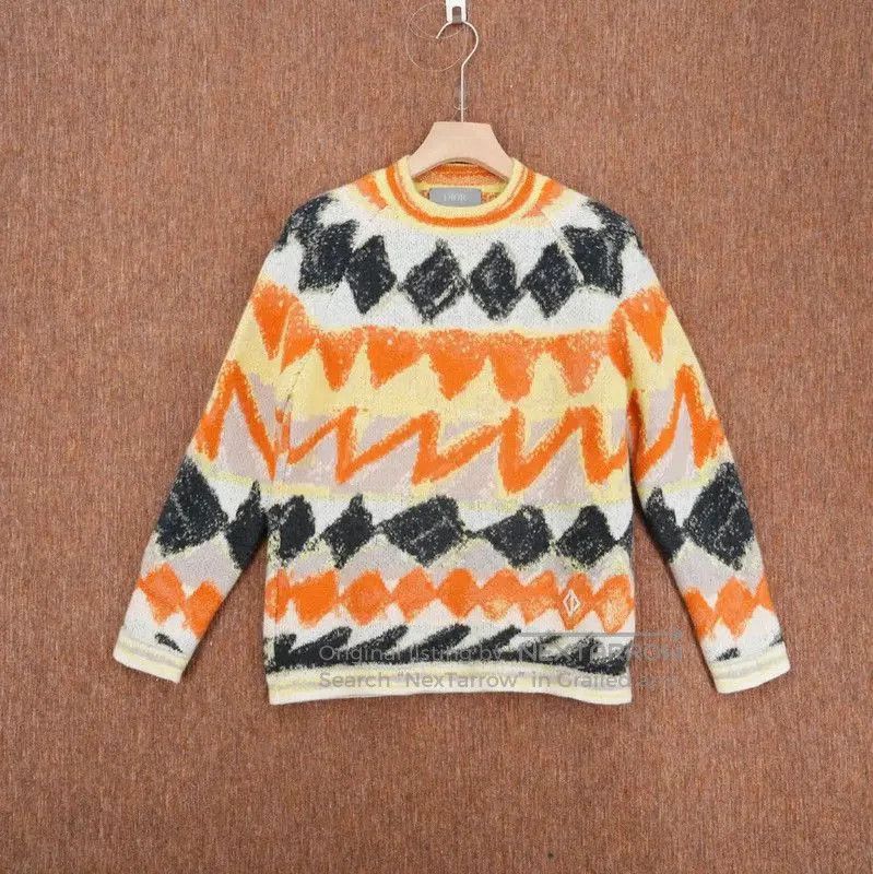 Dior Orange Cashmere Sweater with Logo .