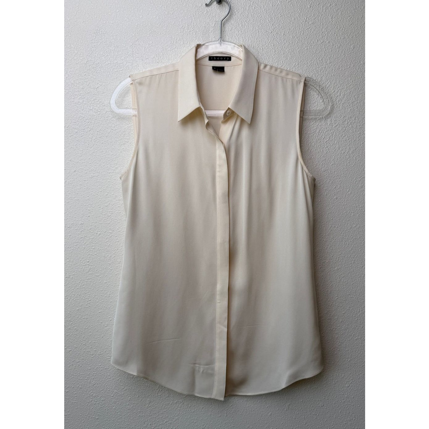 Theory Theory Tanelis Cream Silk Camp Collar Blouse US S Size S / US 4 / IT 40 - 4 Thumbnail