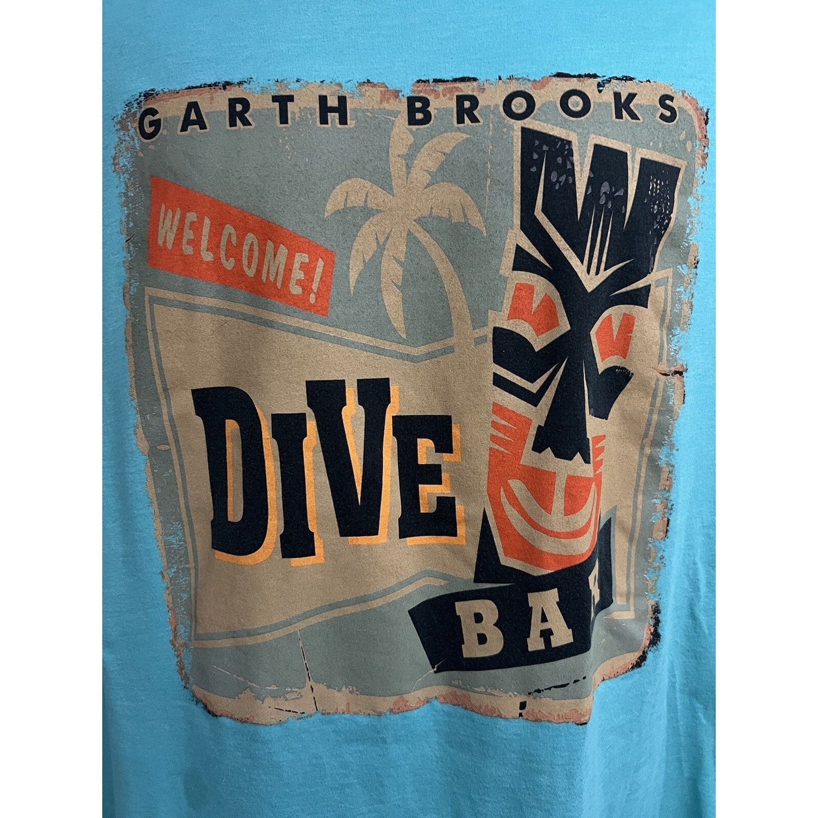 Canvas Garth Brooks Tiki Dive Bar Blue Graphic TEE XL Country Music Size US XL / EU 56 / 4 - 6 Thumbnail