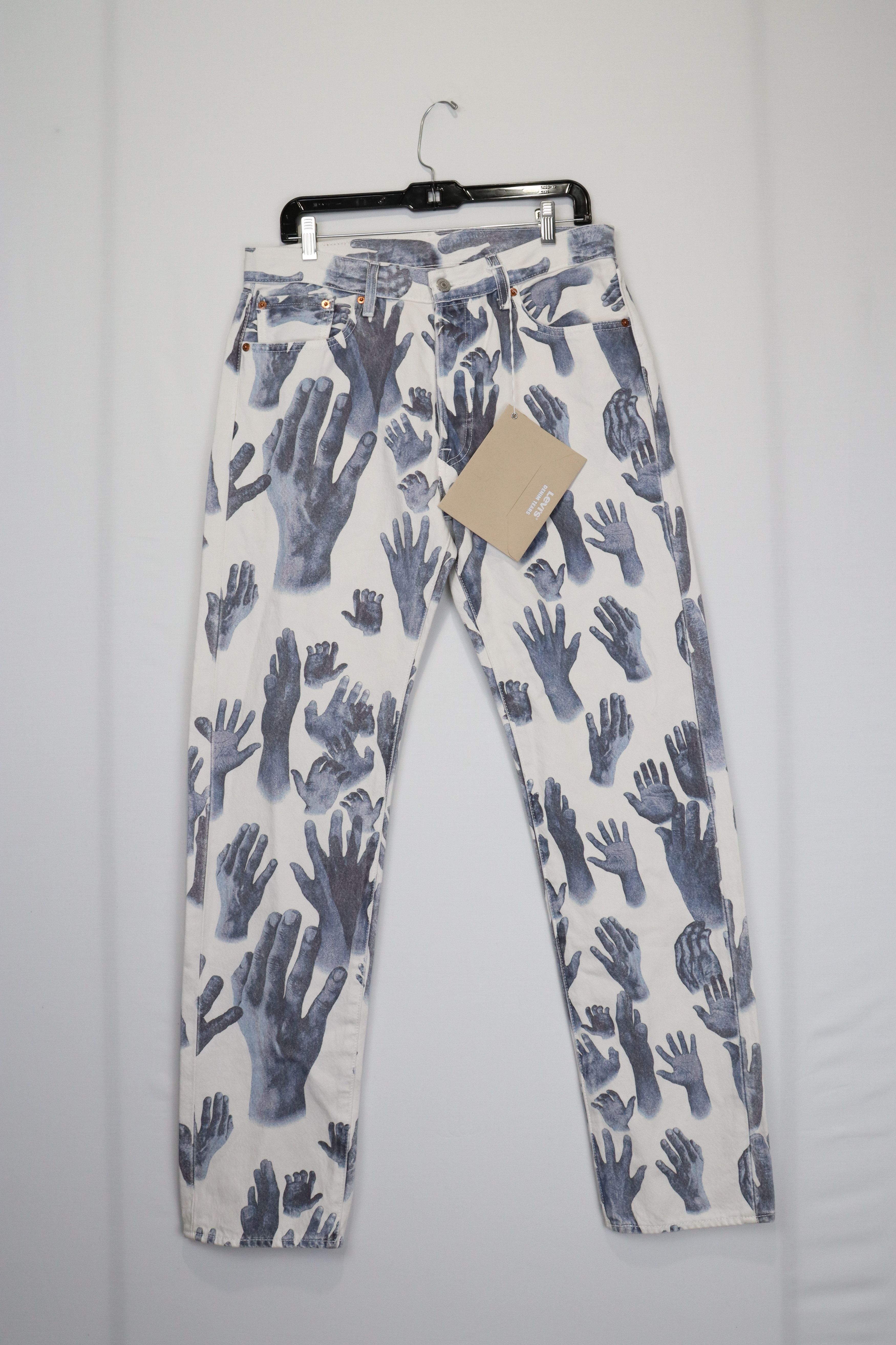 DENIM TEARS × Levi's o1rshd10124 “Indigo Hands” Denim Tears Jeans in White/Grey Size US 34 / EU 50 - 3 Thumbnail