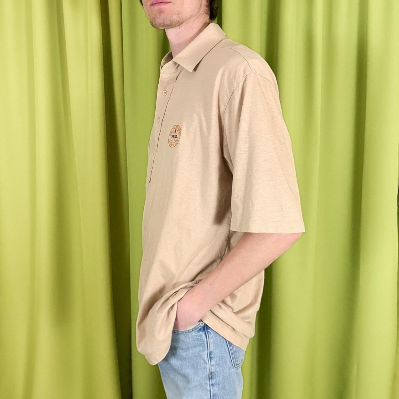 PGA Tour 80s Vintage Beige 1986 PGA Championship Inverness Club Polo Size US XL / EU 56 / 4 - 3 Thumbnail