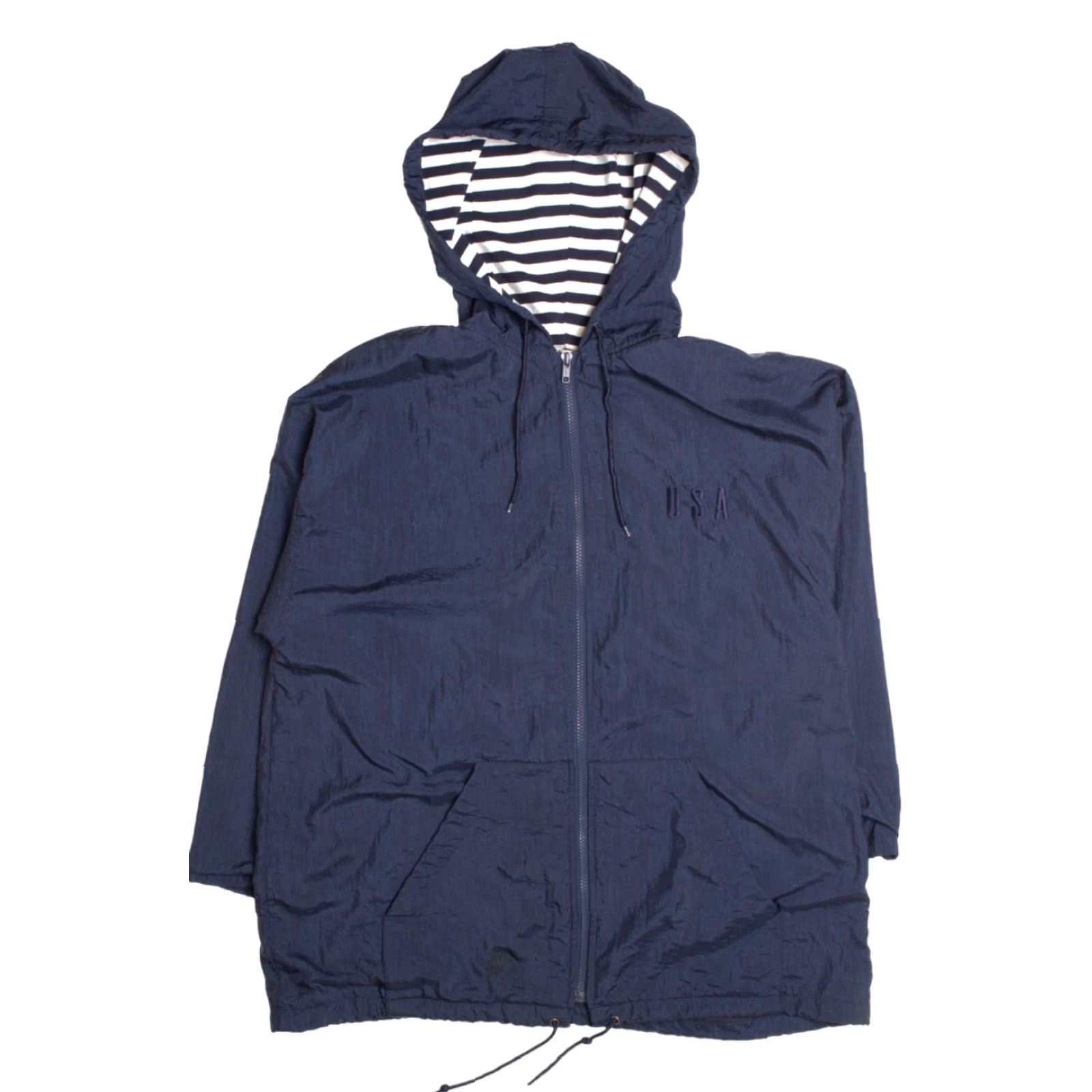 X-LARGE VINTAGE Sport Venezia USA Lightweight Jacket X-Large Dark Blue Hooded Size US XL / EU 56 / 4 - 2 Thumbnail