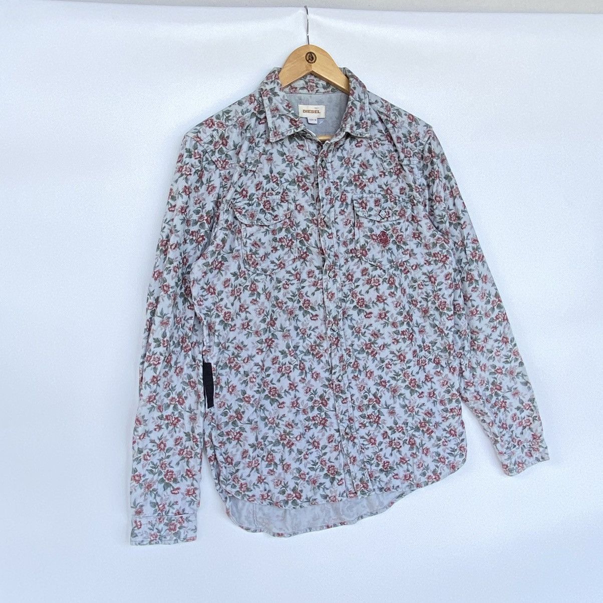 Other Vintage Diesel Blue Floral Button Up Pullover Jumper Size M Size M / US 6-8 / IT 42-44 - 3 Thumbnail