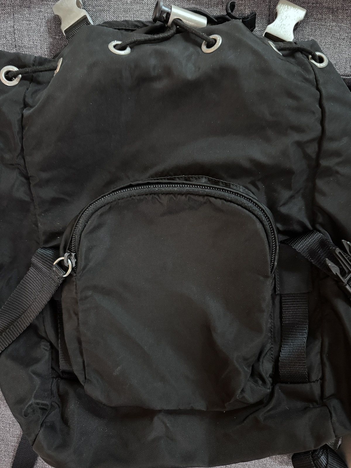 Prada Prada Nylon Tessuto Triangle Logo Backpack Size ONE SIZE - 4 Thumbnail