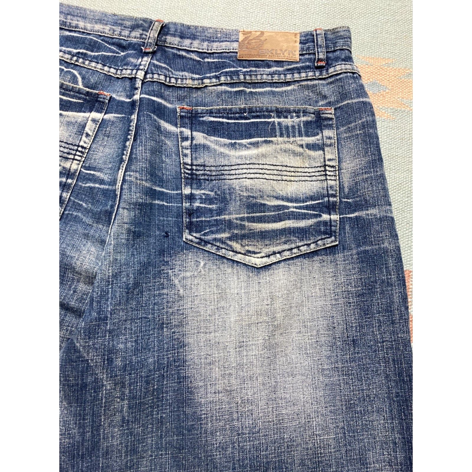 Southpole VINTAGE Brooklyn Xpress Baggy Jeans Shorts Jorts Men 40 Blue Wide Leg Skater 90s Southpole Size US 40 / EU 56 - 2 Thumbnail