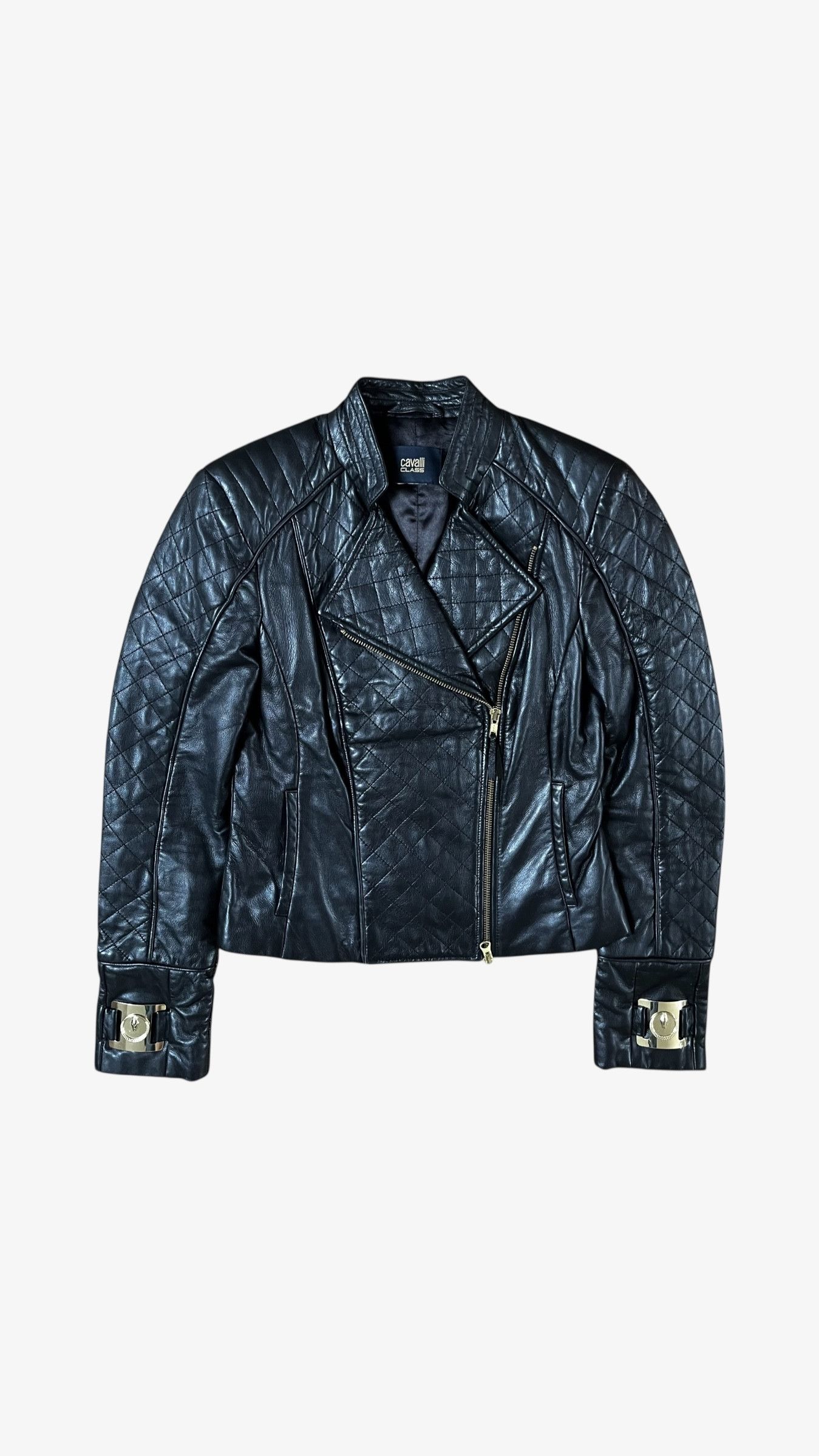 Roberto Cavalli Vintage Y2K Women's Roberto Cavalli Quilted Leather Jacket Size S / US 4 / IT 40 - 1 Thumbnail