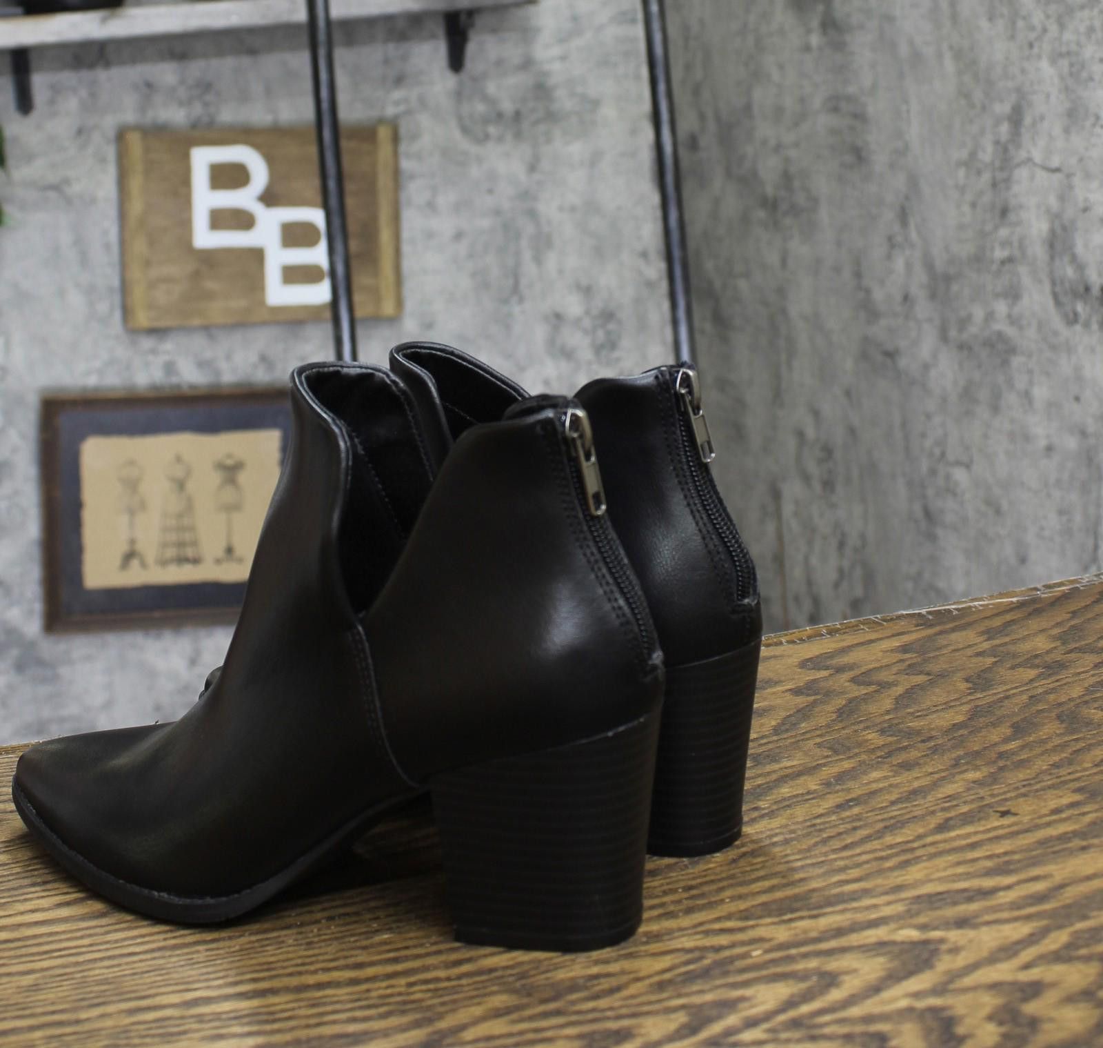Other New Sun + Stone Black Sides Elizaa Pointed Toe Booties 8m Size US 8 / IT 38 - 2 Thumbnail