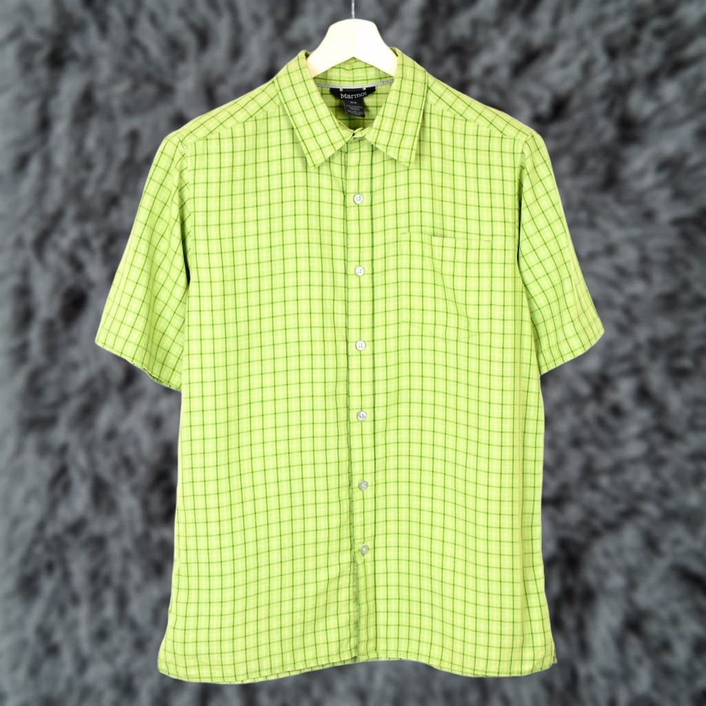 Marmot MARMOT Shirt Men M Short Sleeve Checked Button-Up Pocket Green Size US M / EU 48-50 / 2 - 1 Thumbnail