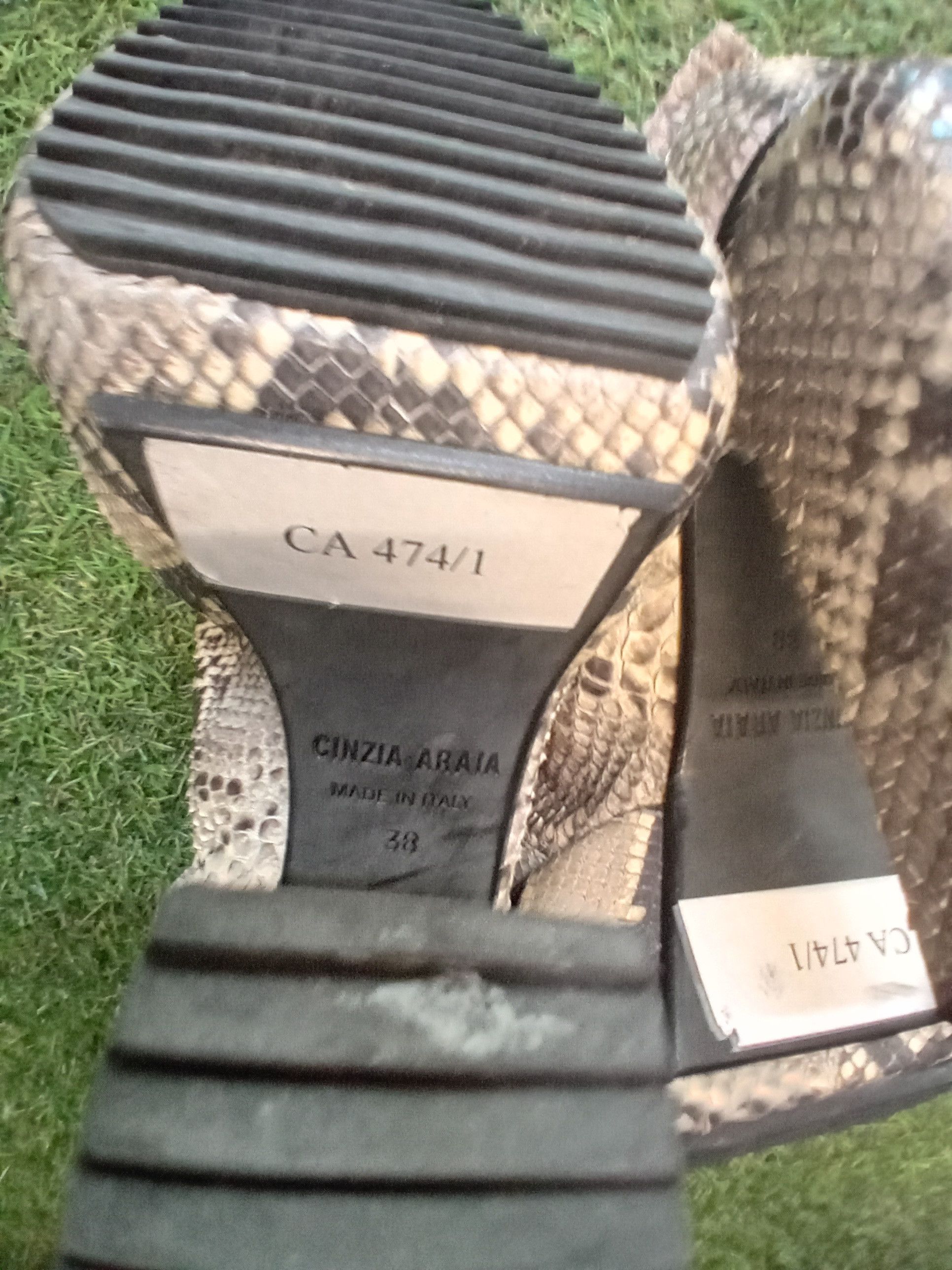Cinzia Araia Cinzia Araia Designer Heels – Python Leather, Italy Size US 8 / IT 38 - 3 Thumbnail