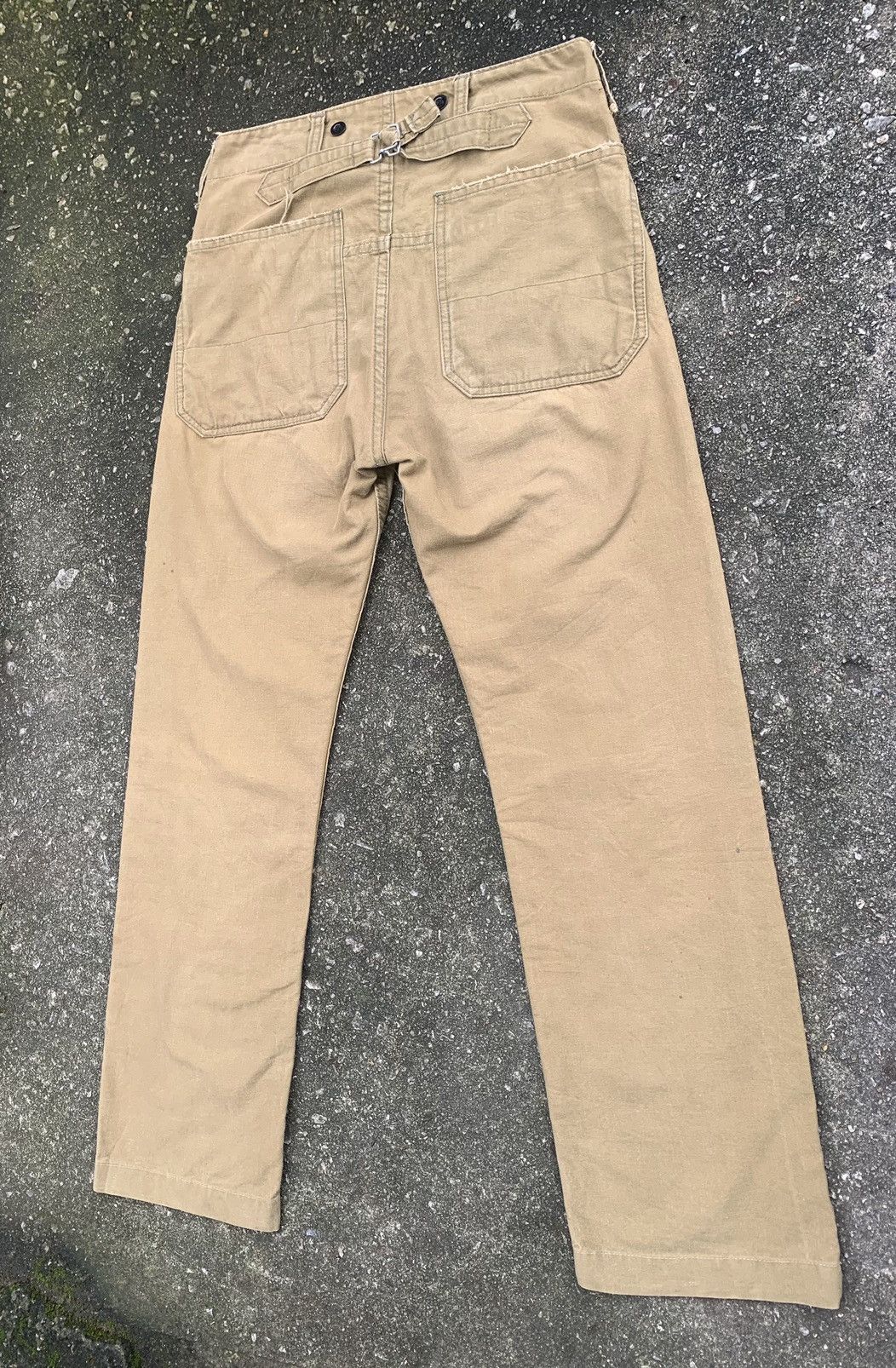 Chimala 🔥Distressed Chimala Fatigue Baker Buckle Back CANVAS Pants Size US 28 / EU 44 - 7 Thumbnail