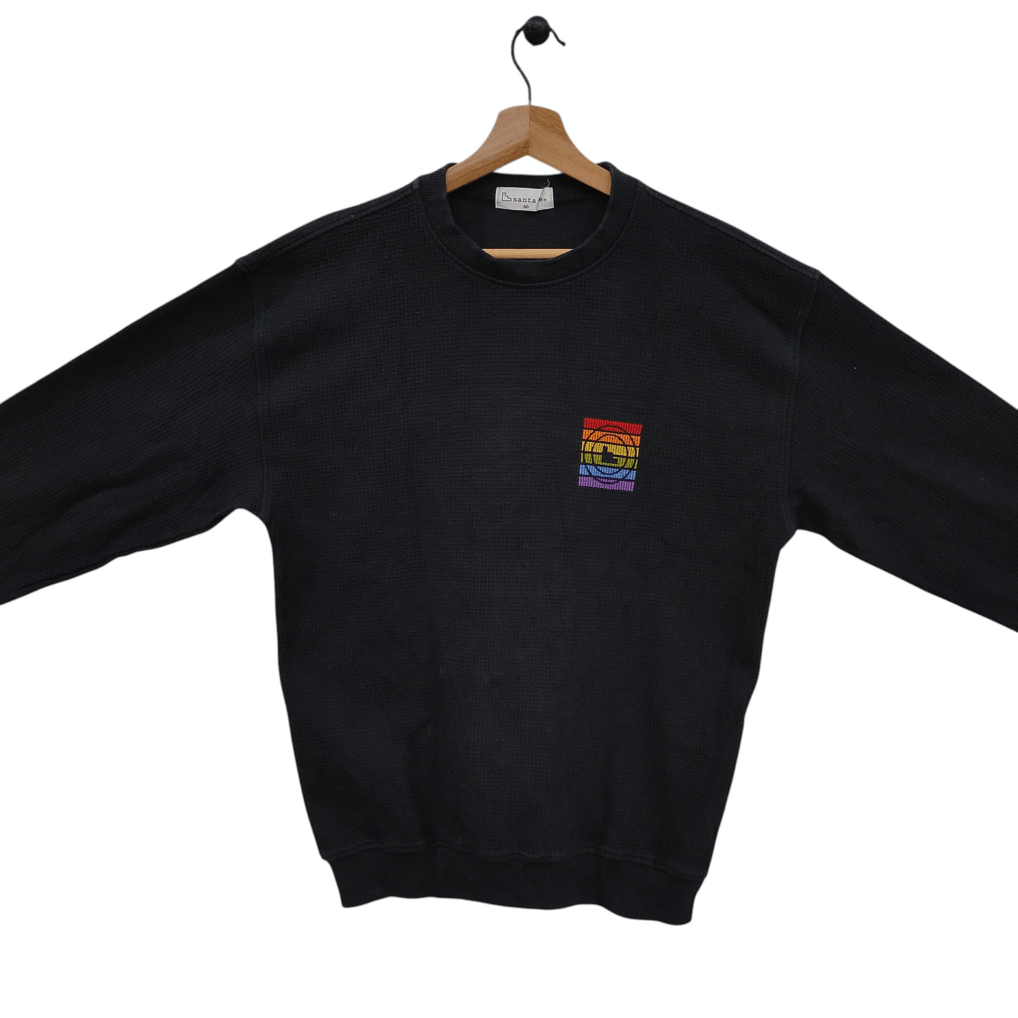 Japanese Brand Santa Fe Nomadic Black Colorful Turkish Patchwork Back, Size US M / EU 48-50 / 2 - 3 Thumbnail