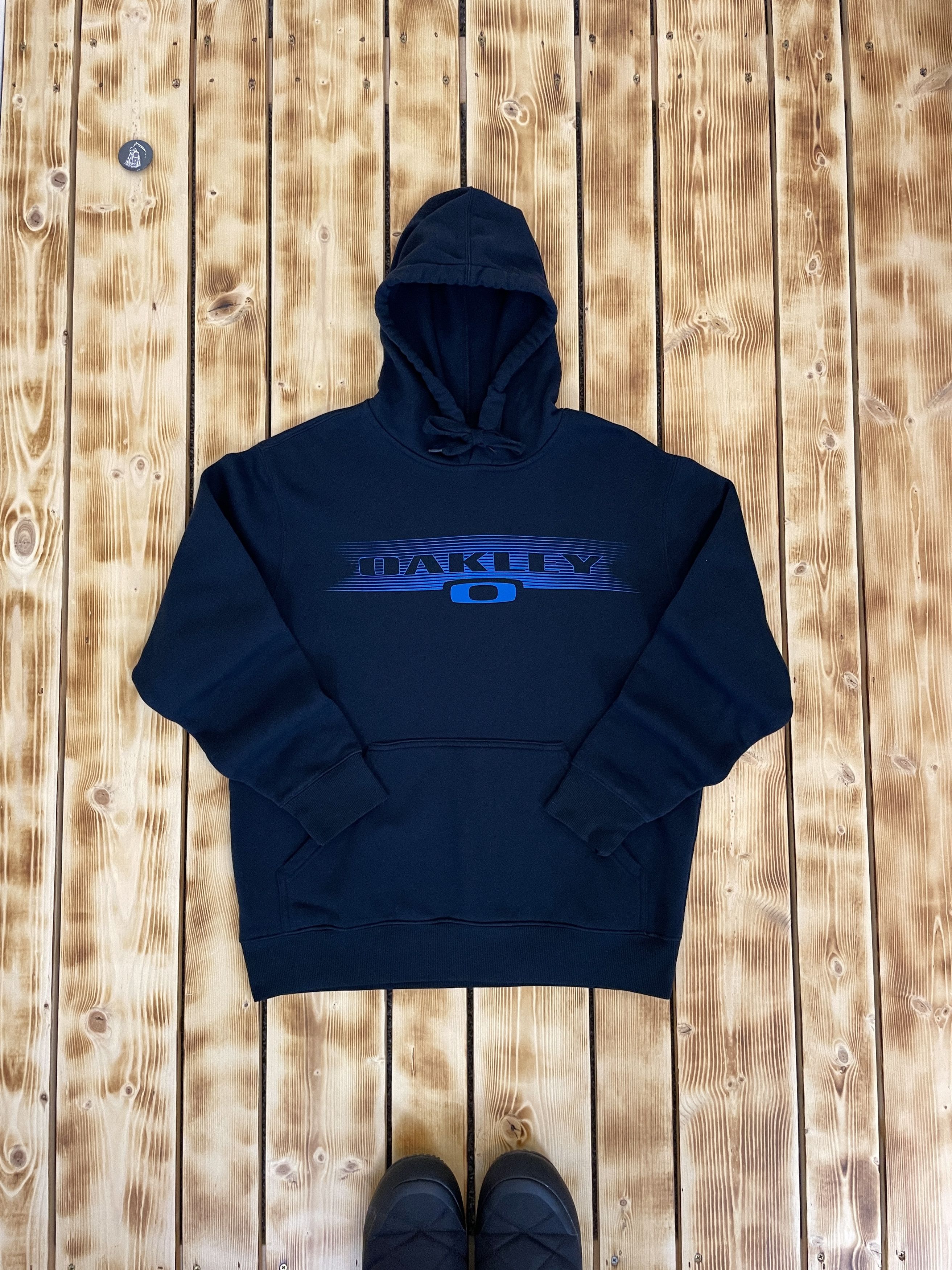 Japanese Brand Y2K Oakley Hoodie Big Logo Dark Blue Size US S / EU 44-46 / 1 - 1 Thumbnail
