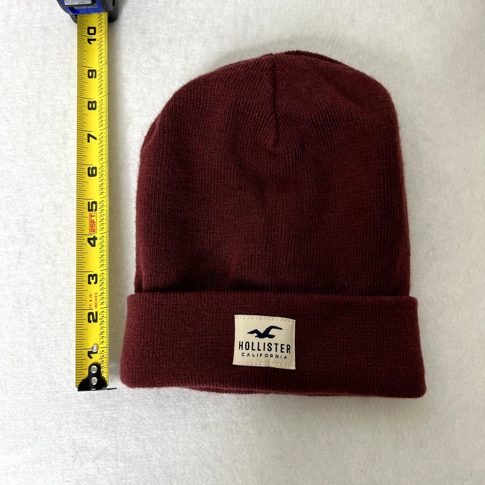 Hollister Hollister Maroon Logo Beanie Hat Size ONE SIZE - 6 Thumbnail