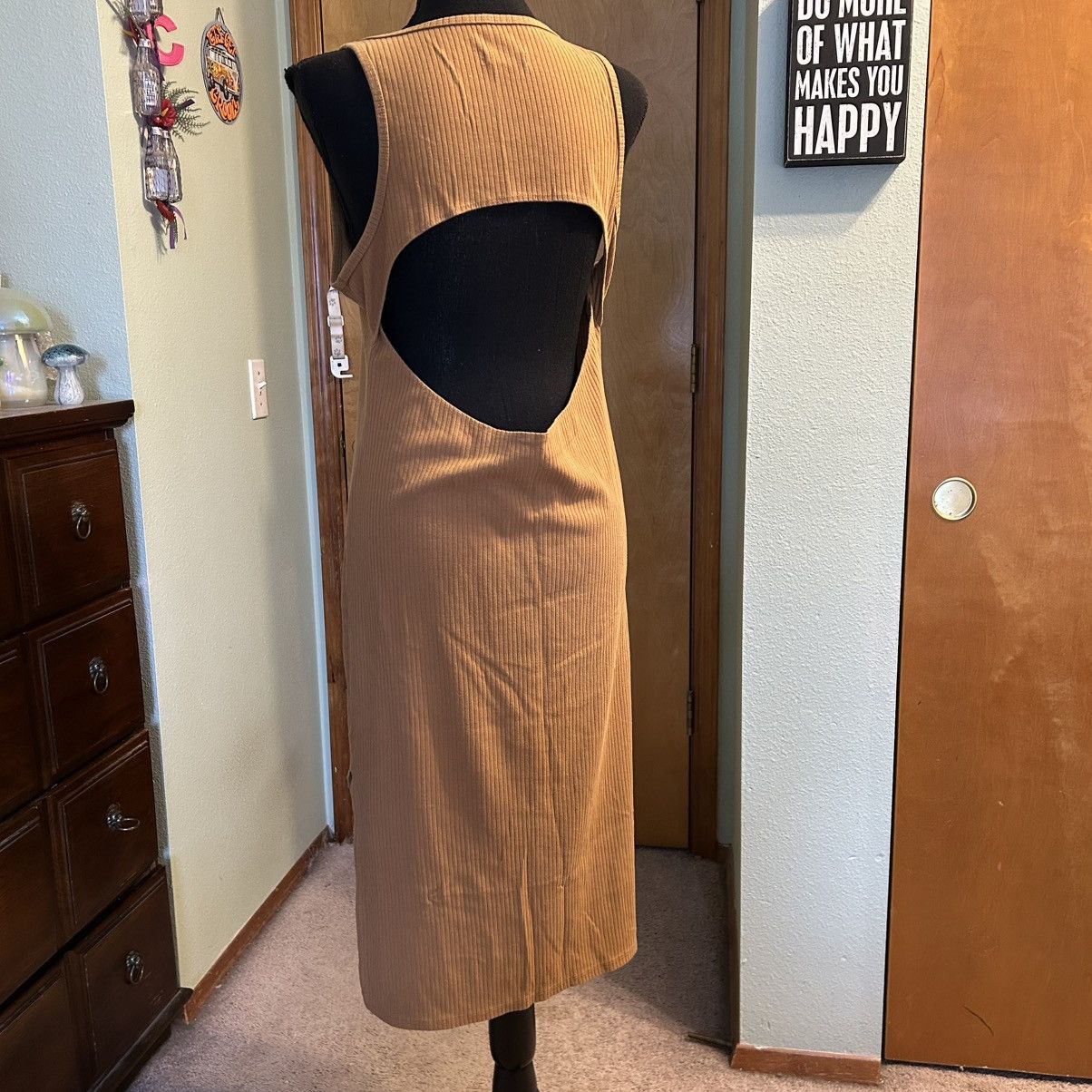 Other Wild Fable brown ribbed sleeveless open back midi dress XXL Size XXL / US 16-18 / IT 52-54 - 3 Thumbnail