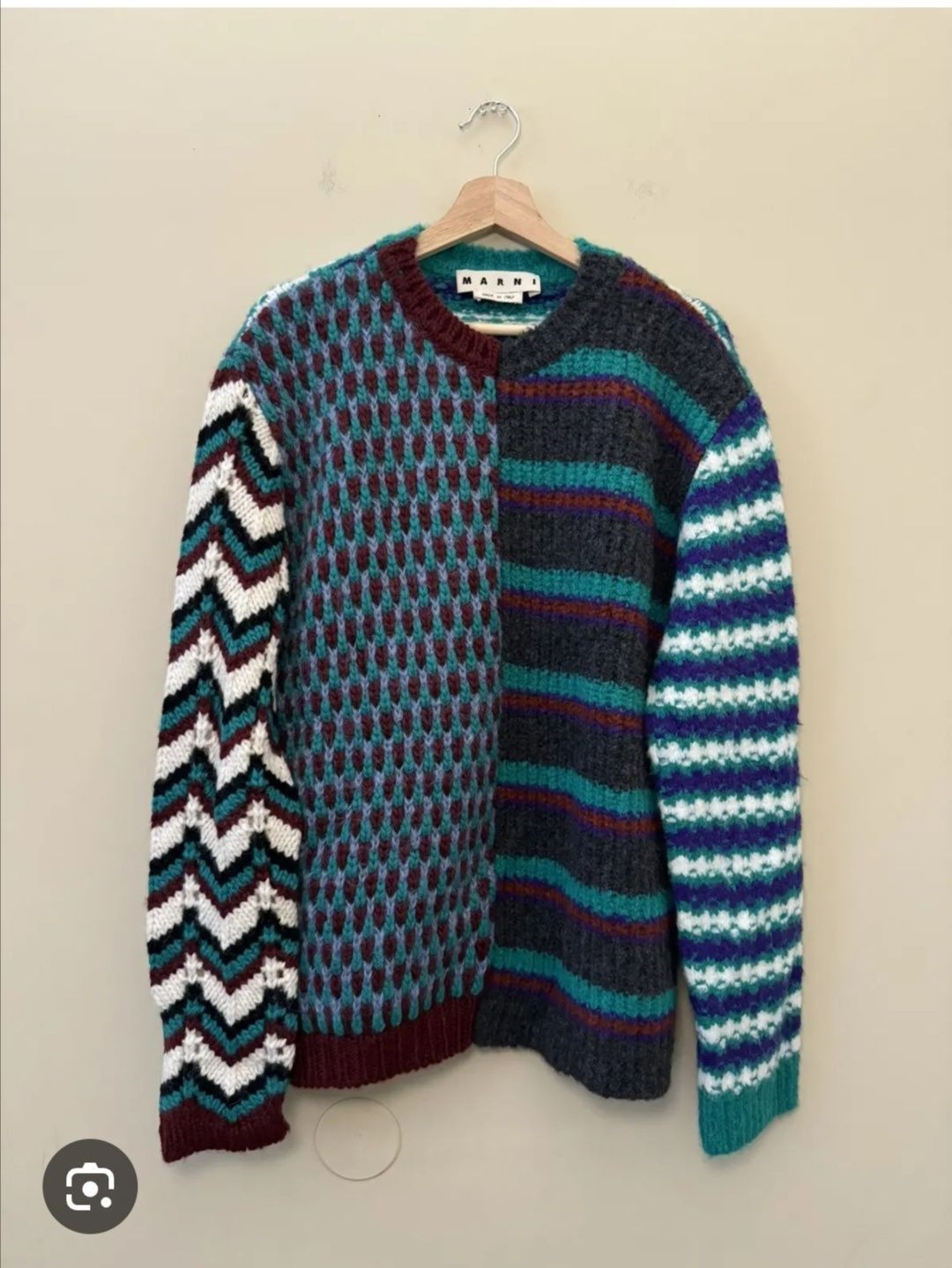 Marni Marni Alpaca Wool Sweater Patch Work Size US XL / EU 56 / 4 - 1 Thumbnail