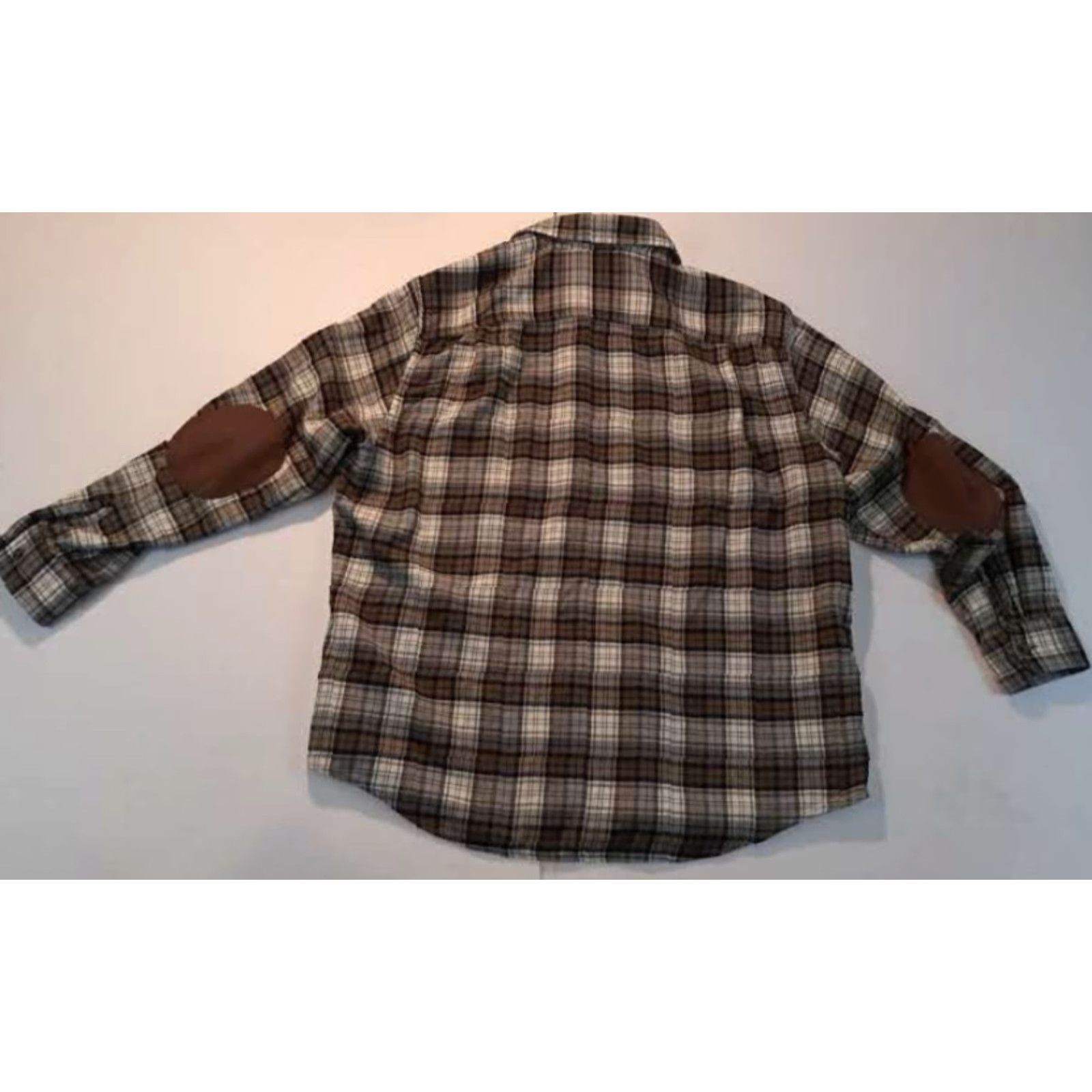 Pendleton VINTAGE Pendleton Flannel Brown Plaid Shirt with Elbow Patches XL Men Button-Up Long Sleeve Brown 30in 26in Pit to Pit Size US XL / EU 56 / 4 - 4 Thumbnail