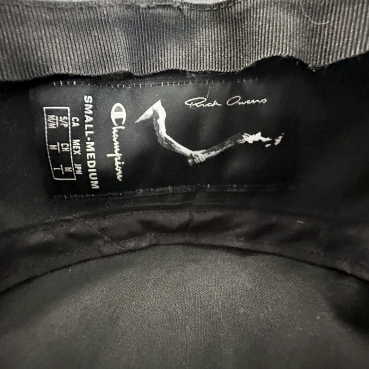 Champion × Rick Owens Rick Owens x Champion New Black Nylon Bucket Hat Size S/M Size ONE SIZE - 3 Thumbnail