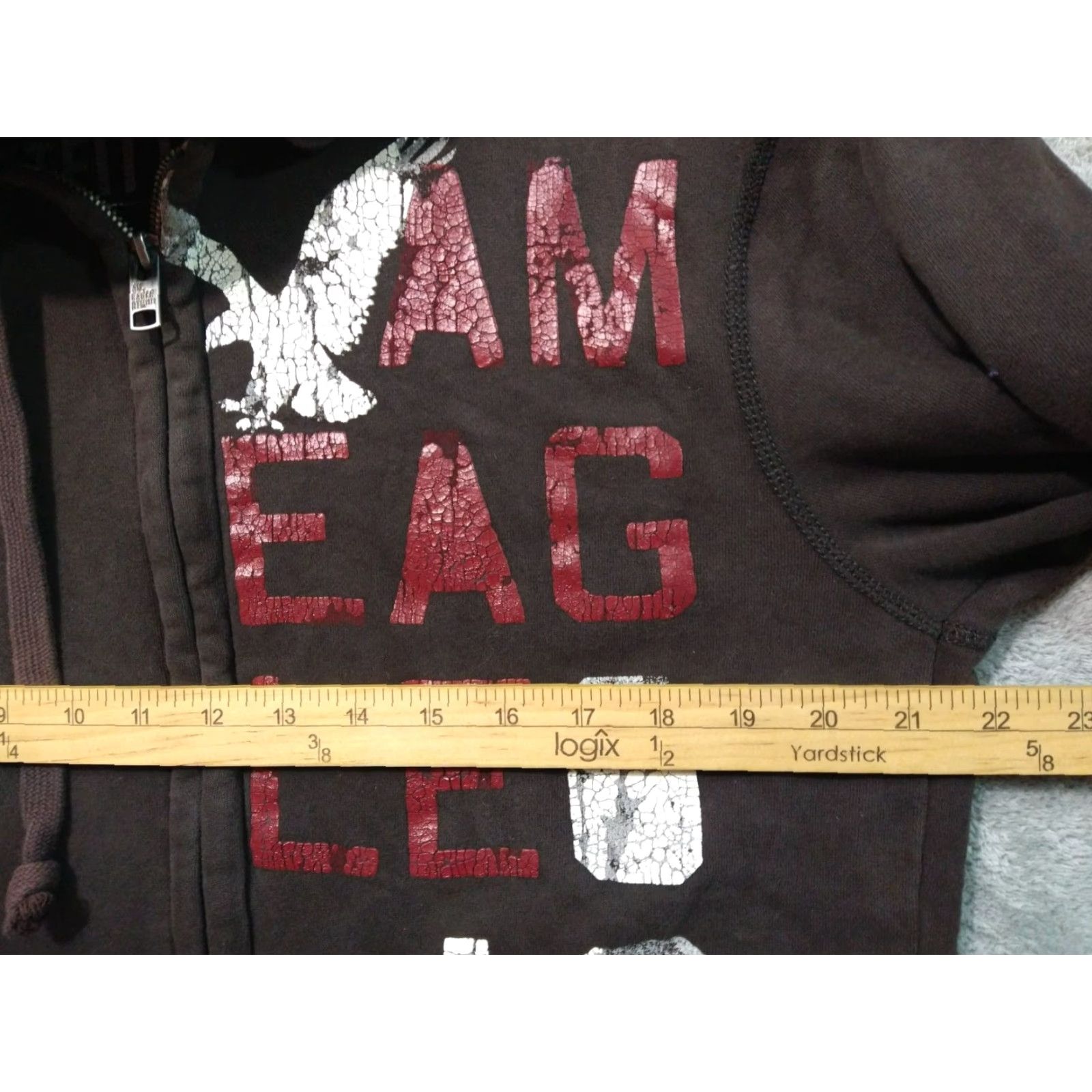 American Eagle Outfitters American Eagle Outfitters Hoodie Mens Medium Brown Full Zip Graphic Print Logo Sweatshirt Size US M / EU 48-50 / 2 - 4 Thumbnail