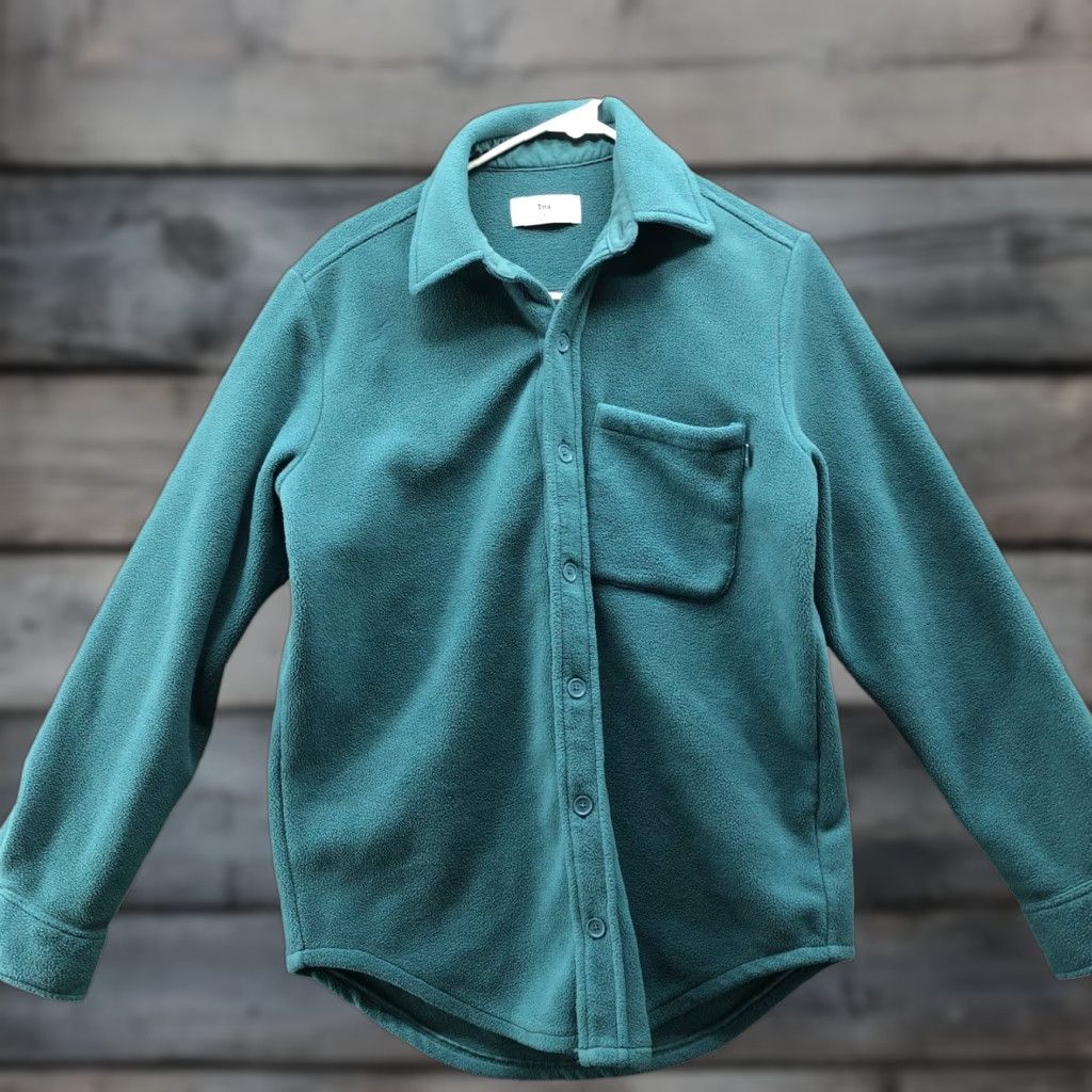 TNA TNA Polar Fleece Shirt Jacket Womens XS Teal Shacket Button Front Sweater Size XS / US 0-2 / IT 36-38 - 1 Thumbnail