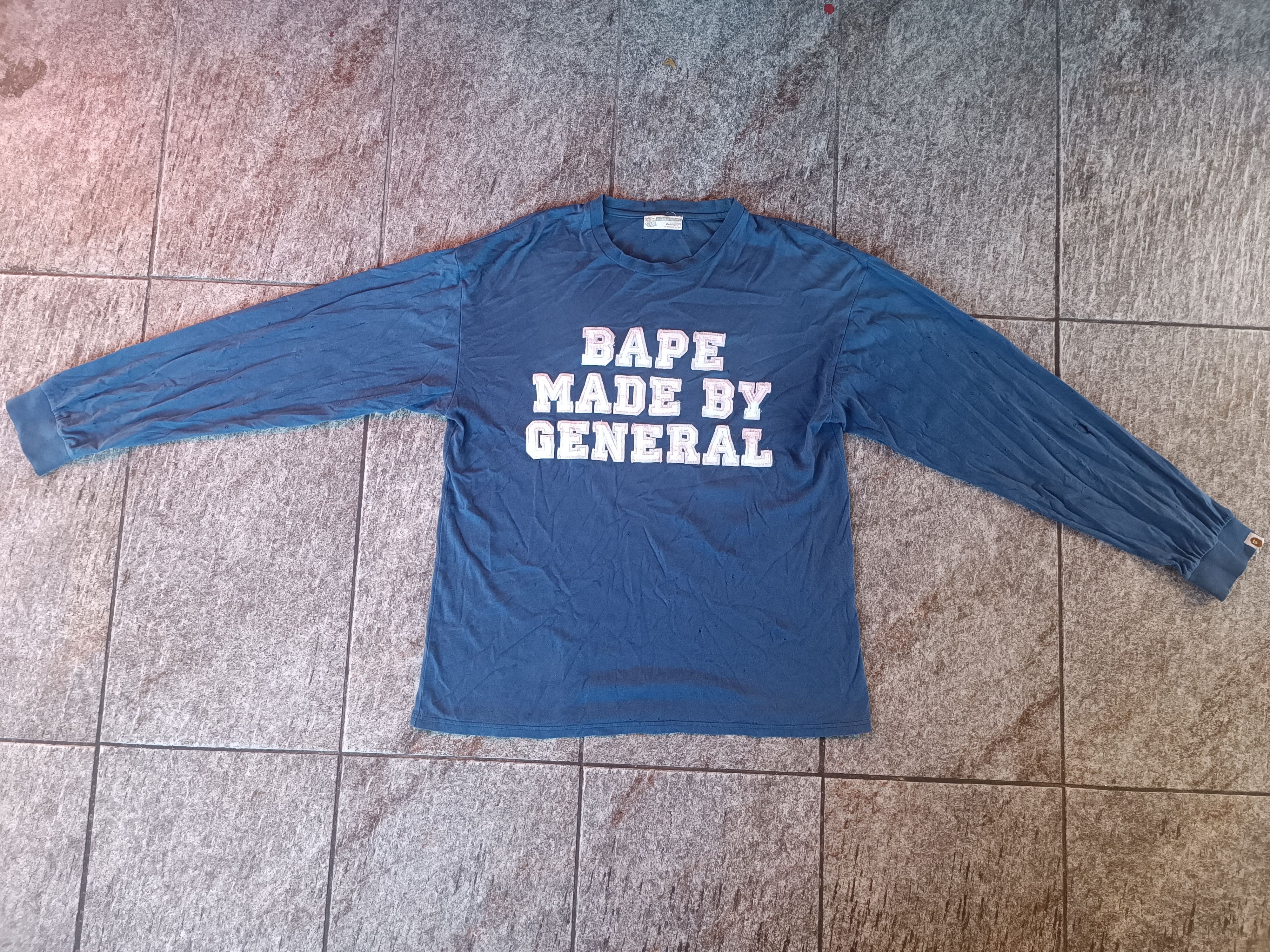 Bape × Vintage Made By General Long Sleeve Tee Size US L / EU 52-54 / 3 - 1 Thumbnail
