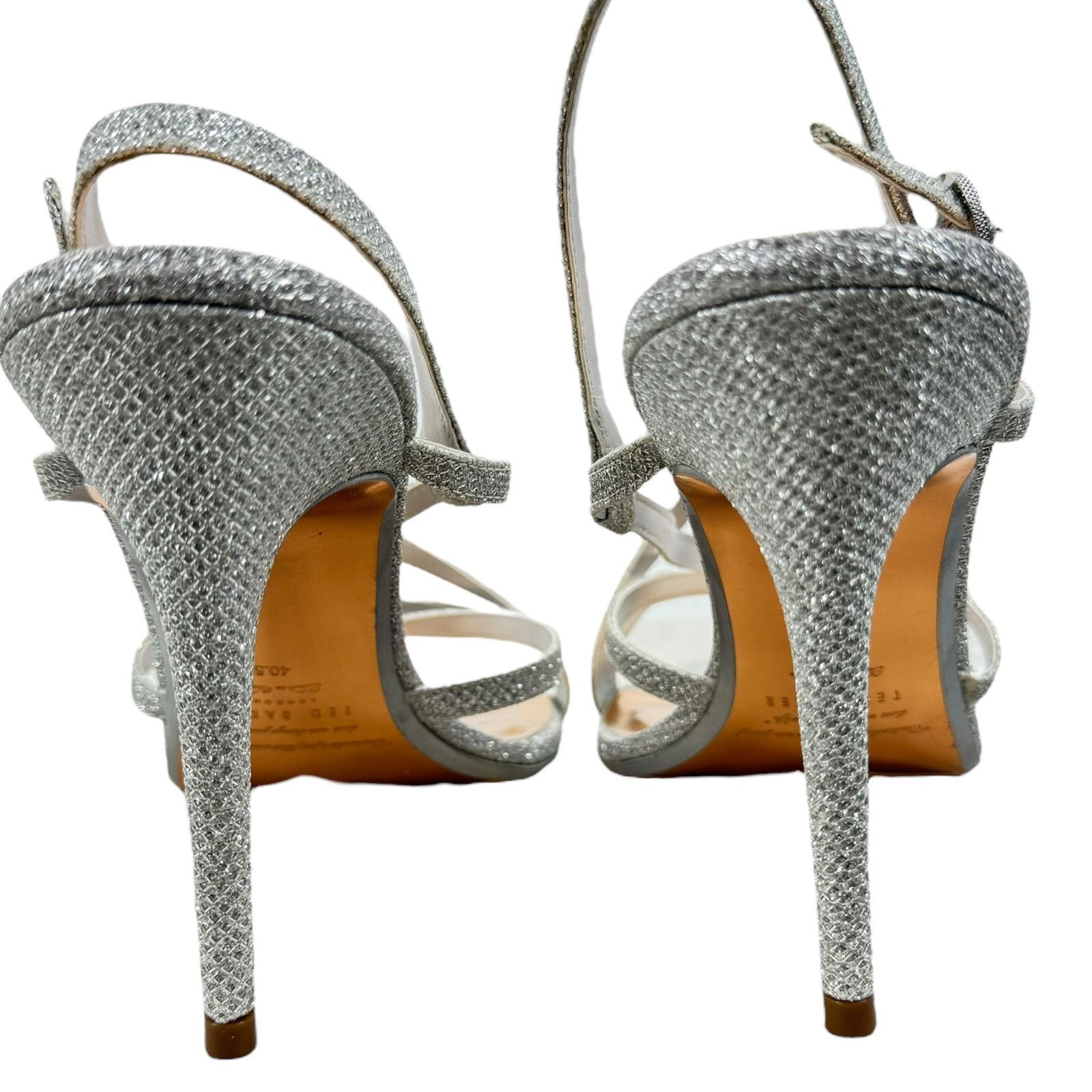 Ted Baker NEW Ted Baker Theanam Leather Metallic Glitter Pumps Silver Size US 10 / IT 40 - 6 Thumbnail