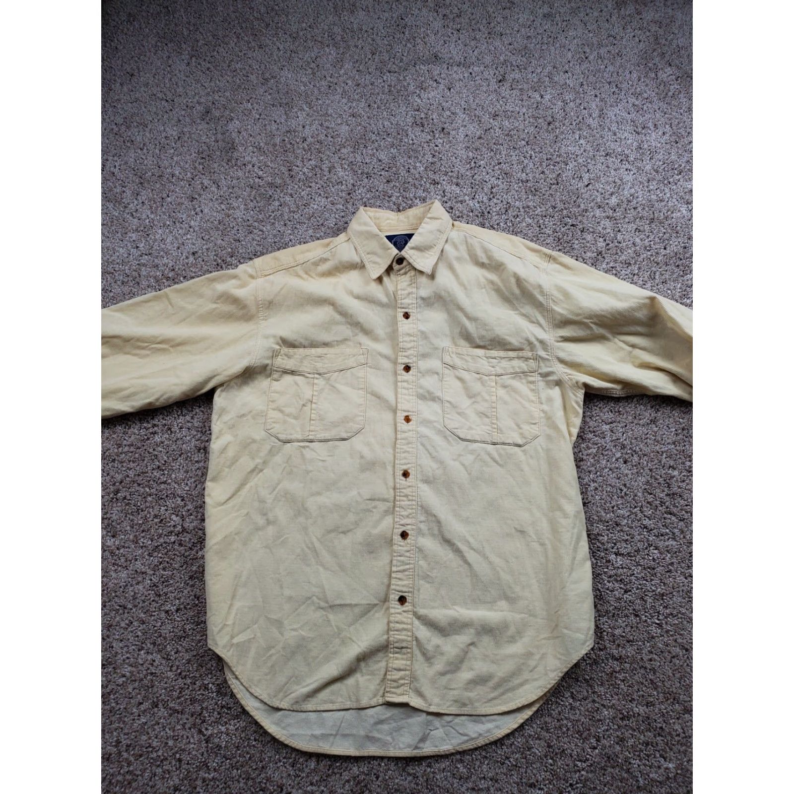 Gap VINTAGE Gap Shirt Mens M Yellow Corduroy Double Pocket Button Up 90s Casual Size US M / EU 48-50 / 2 - 5 Thumbnail